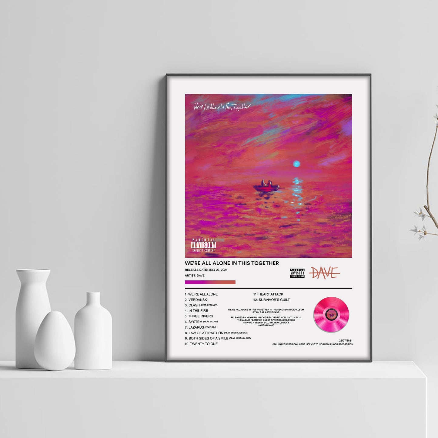 DAVE We're All Alone In This Together Album Poster - rsdesignstudio