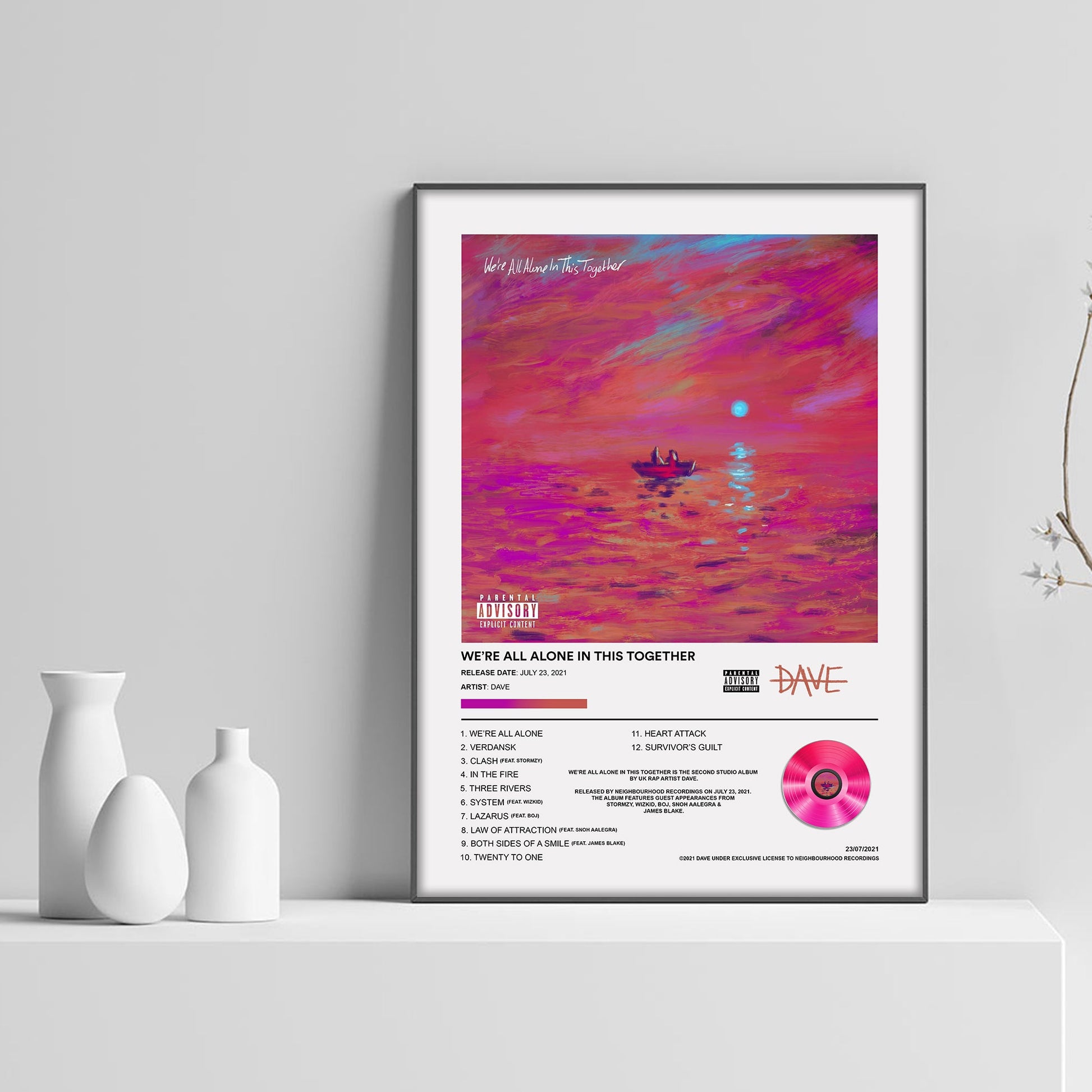 DAVE We're All Alone In This Together Album Poster - rsdesignstudio