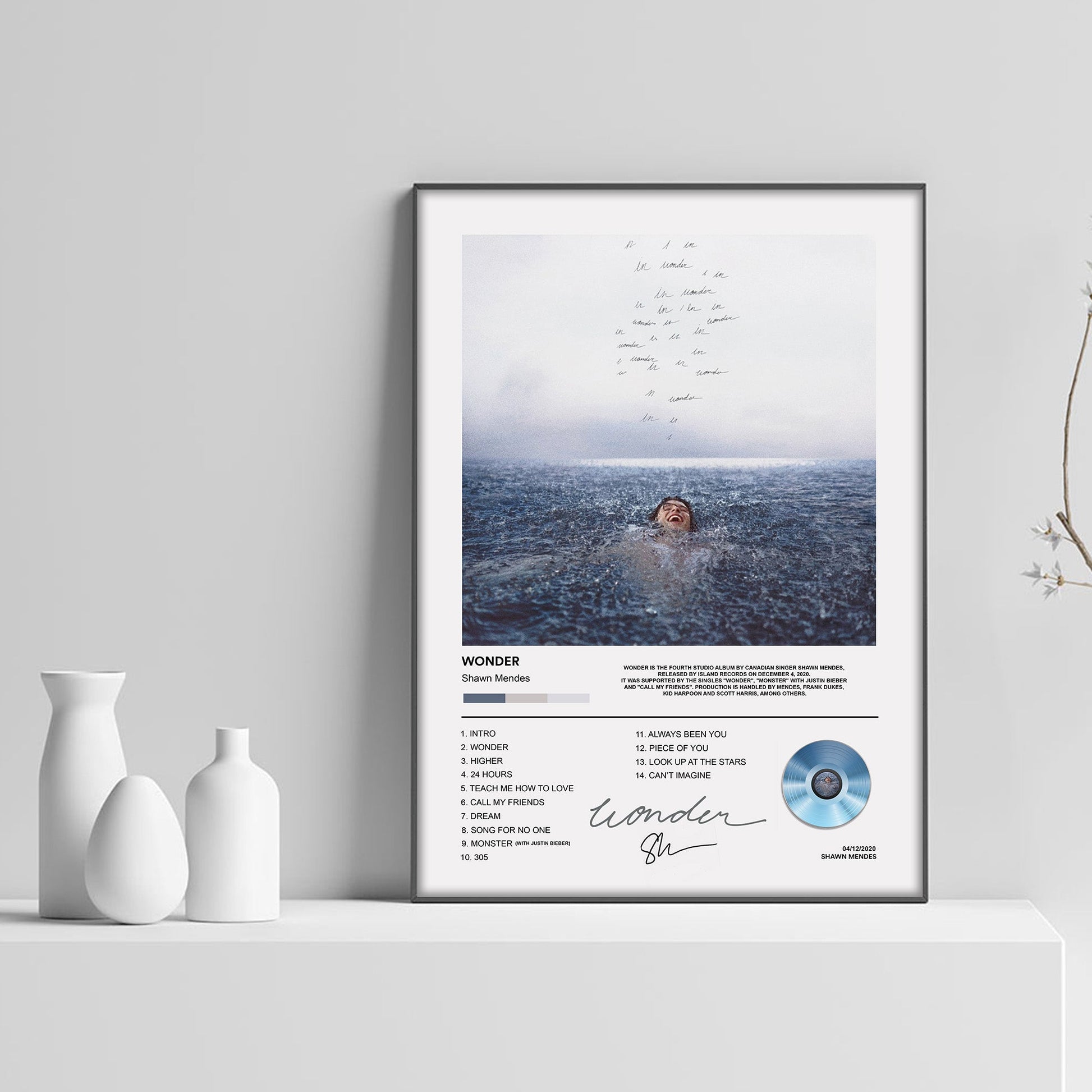 Shawn Mendes Wonder Album Poster - rsdesignstudio