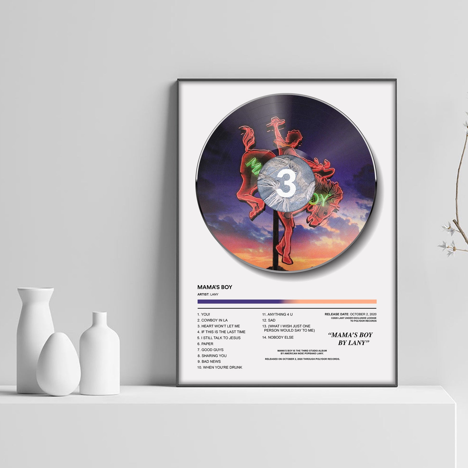 LANY Mama's Boy Vinyl Poster - rsdesignstudio