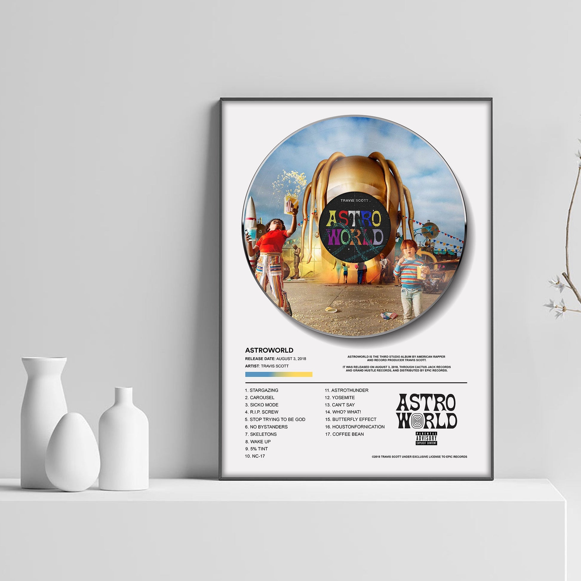 Travis Scott ASTROWORLD Vinyl Poster - rsdesignstudio