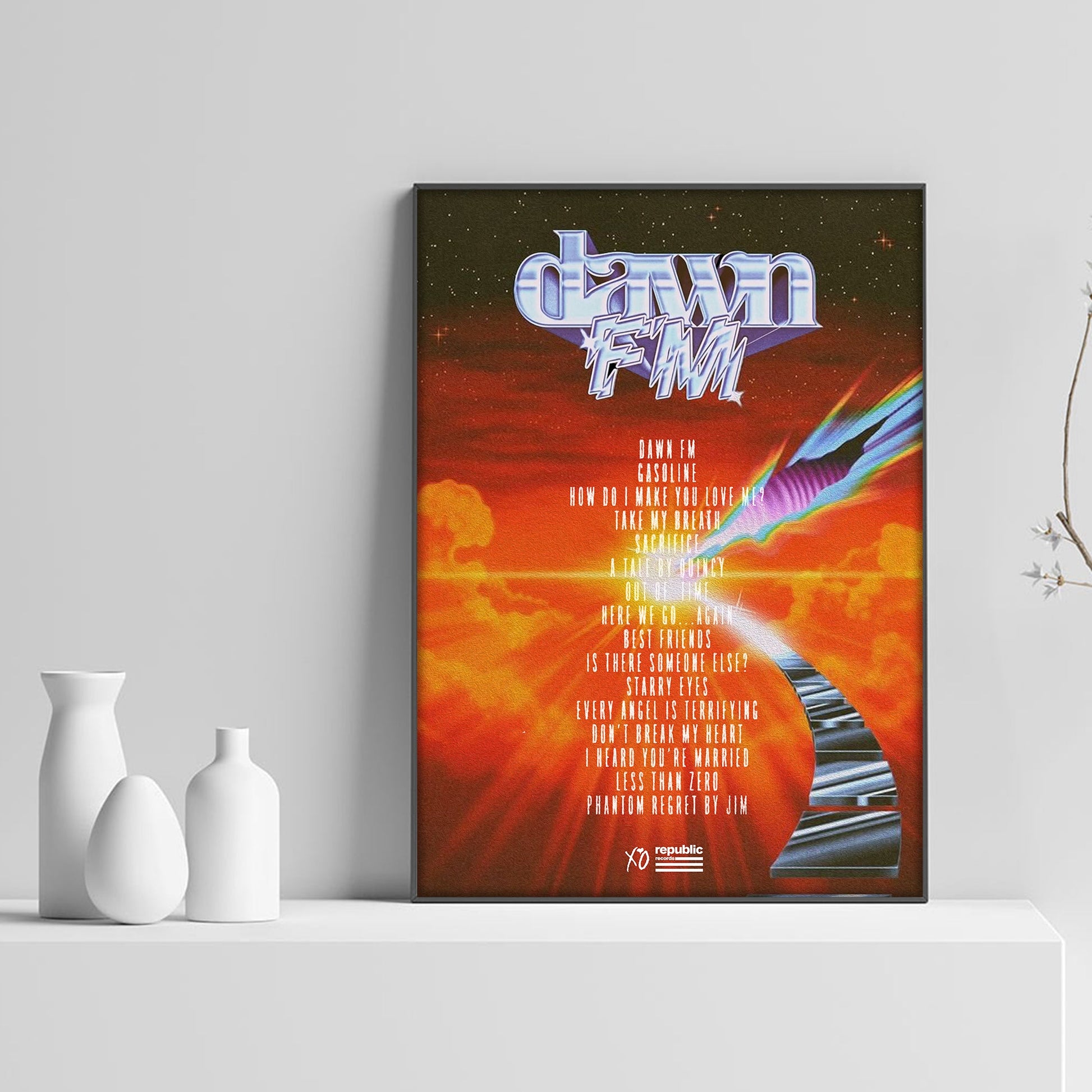 The Weeknd Dawn FM Tracklist Poster - rsdesignstudio