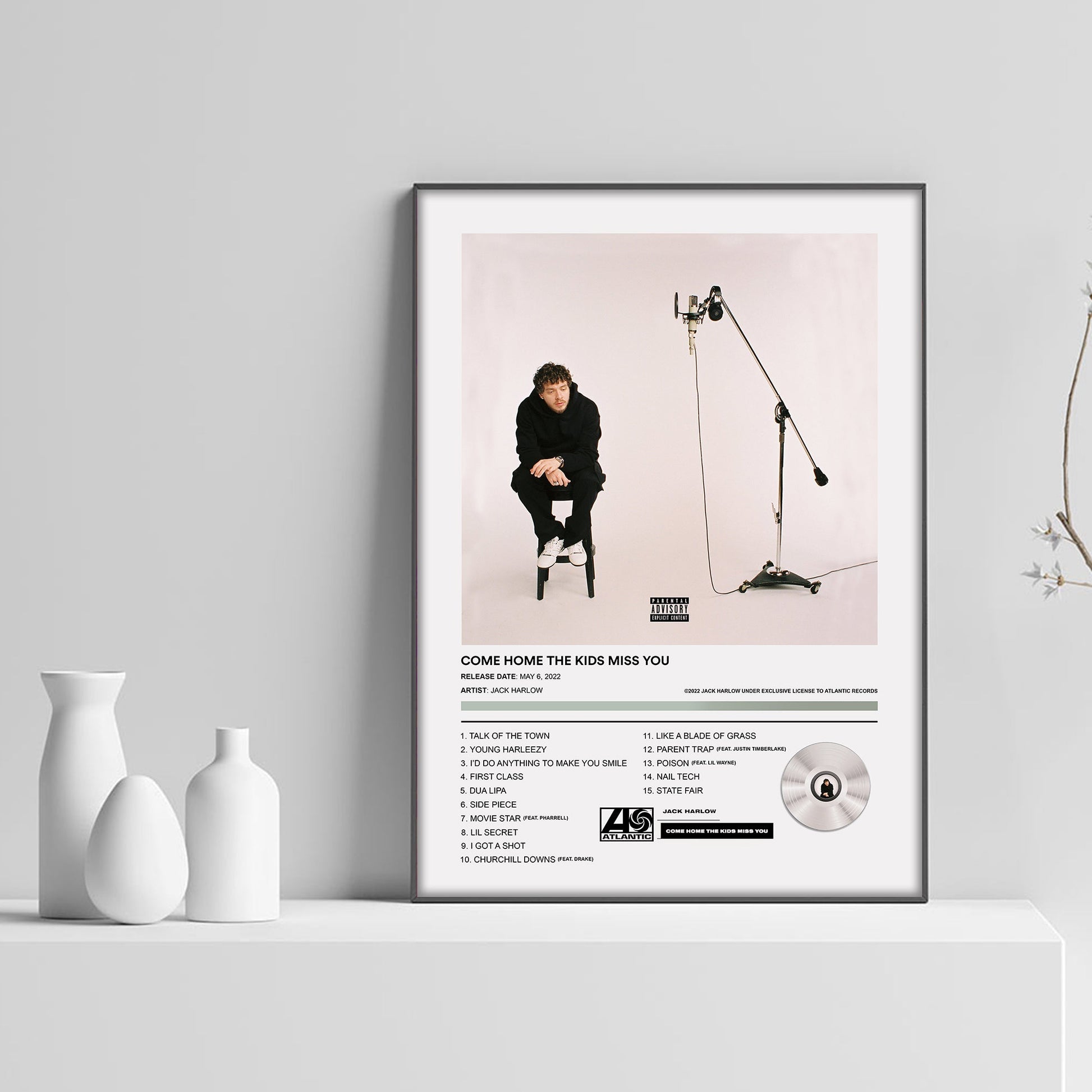 Jack Harlow Come Home The Kids Miss You Album Poster - rsdesignstudio