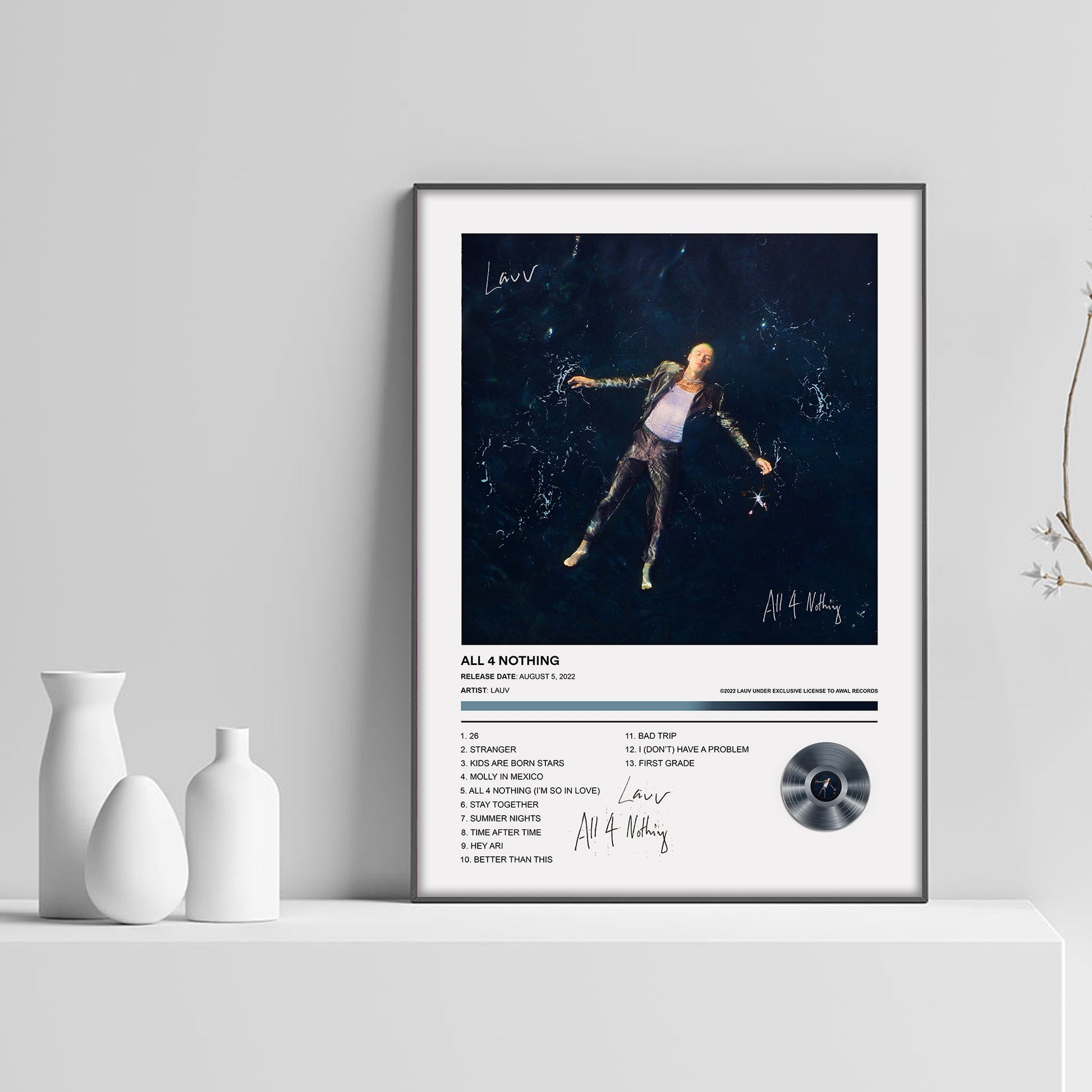 Lauv All 4 Nothing Album Poster - rsdesignstudio