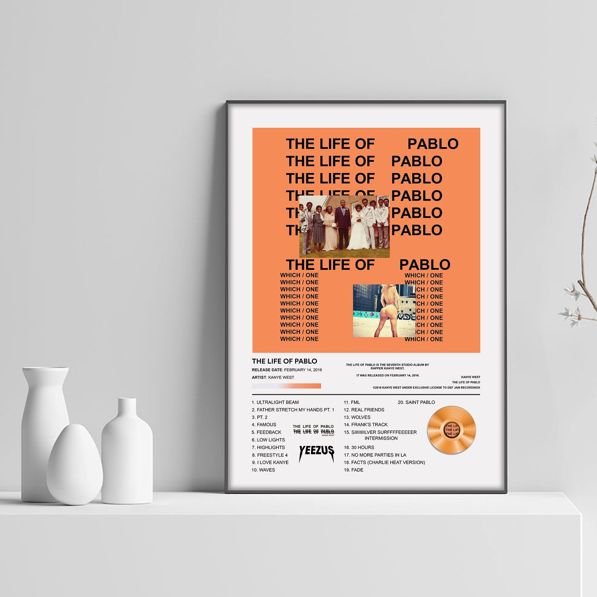 Kanye West The Life Of Pablo Album Poster - rsdesignstudio