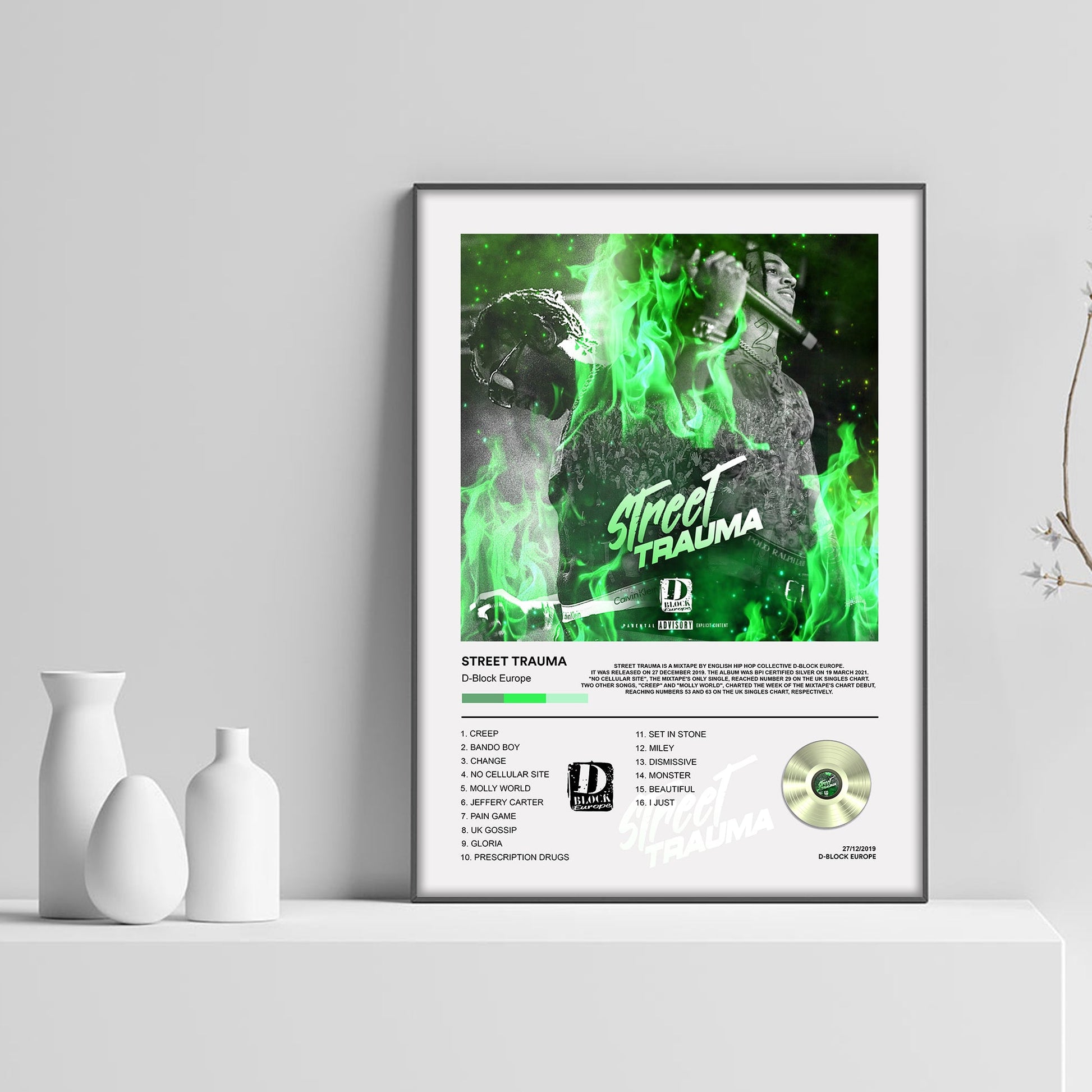 D Block Europe Street Trauma Album Poster - rsdesignstudio