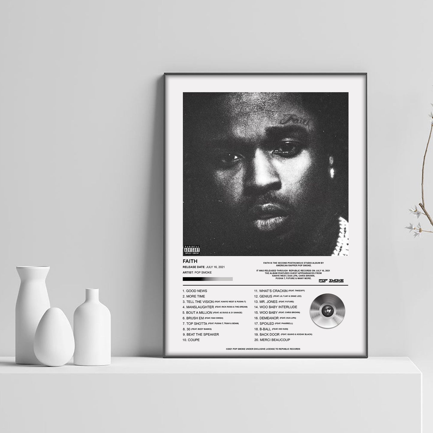 Pop Smoke Faith Album Poster - rsdesignstudio