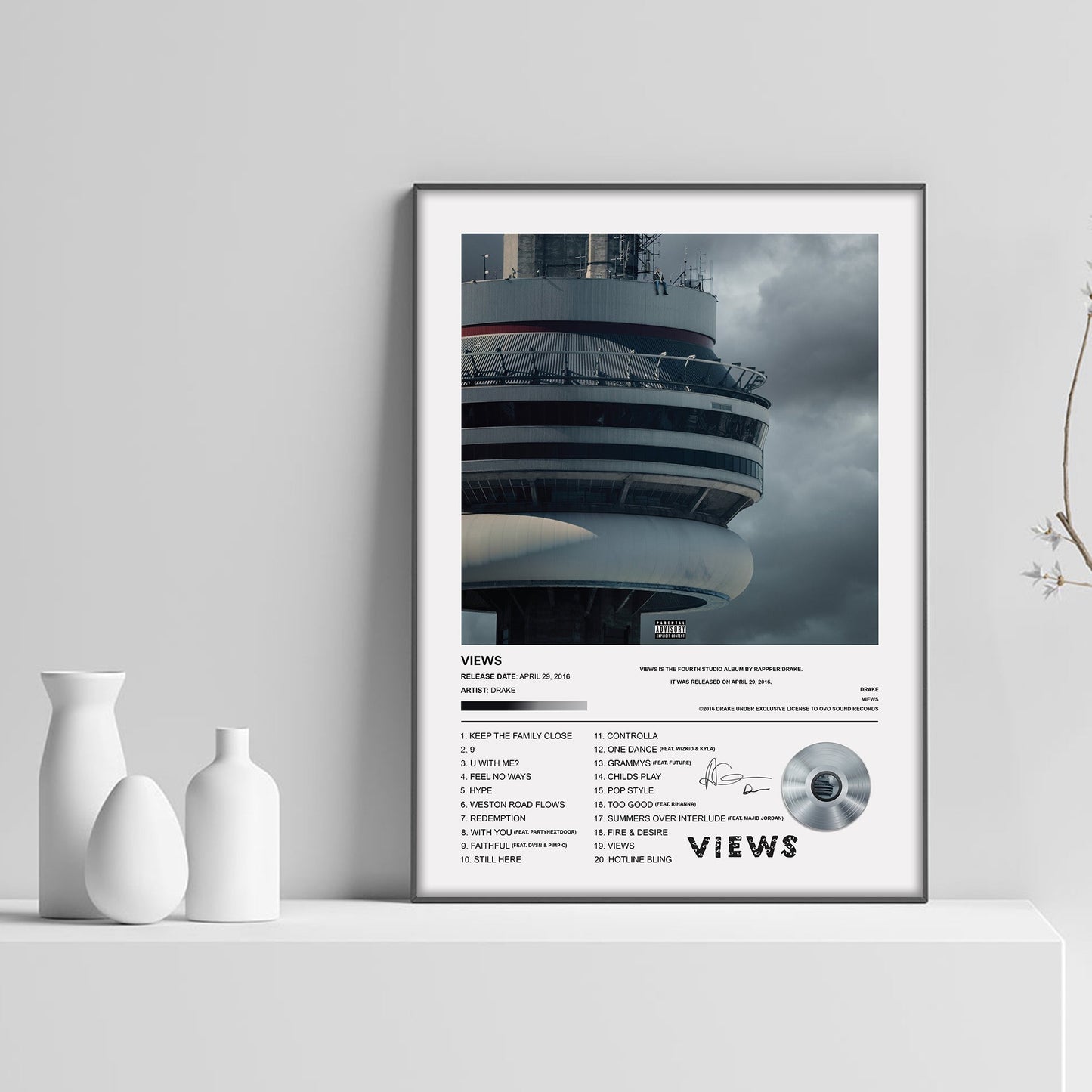 Drake VIEWS Album Poster - rsdesignstudio