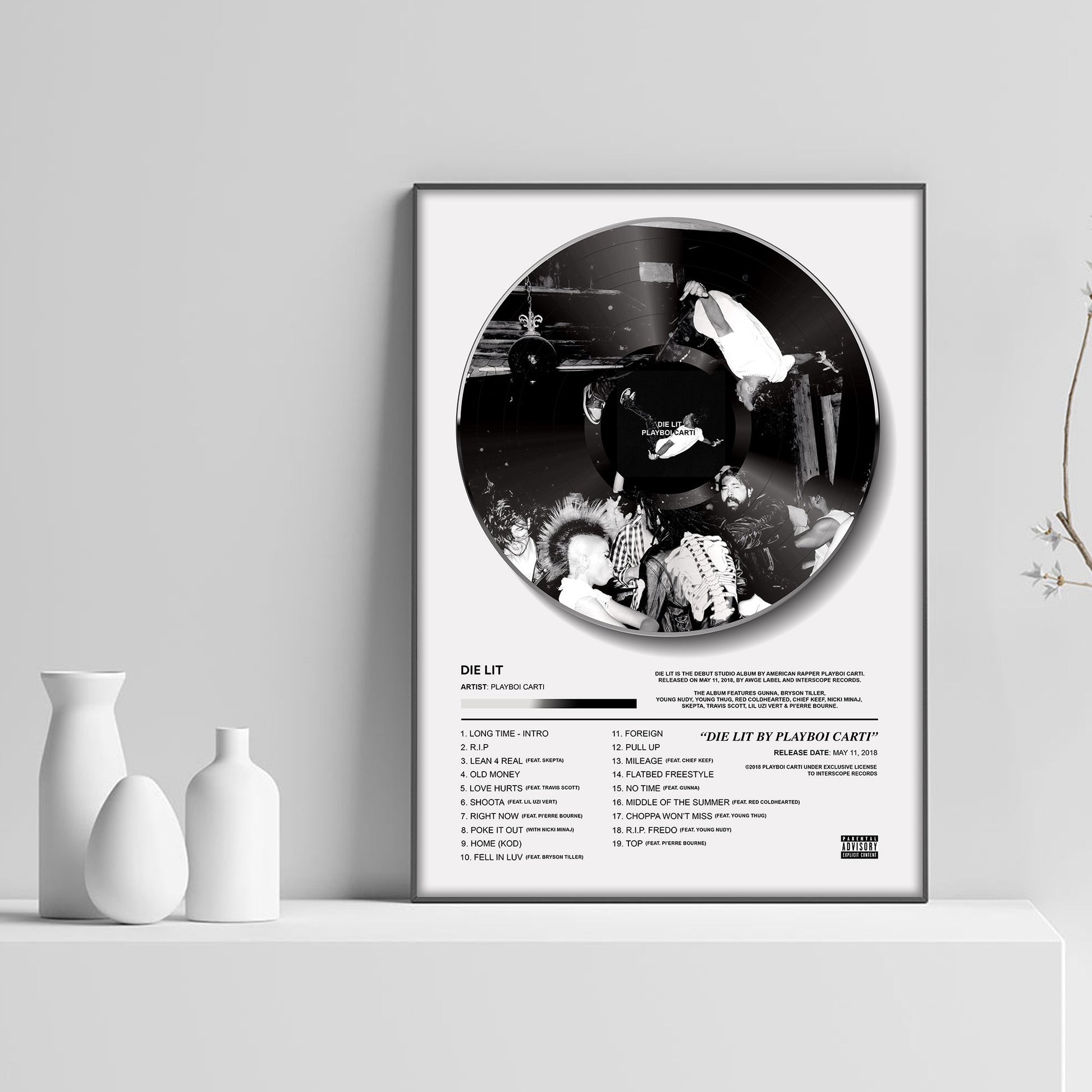 Playboi Carti DIE LIT Vinyl Poster - rsdesignstudio