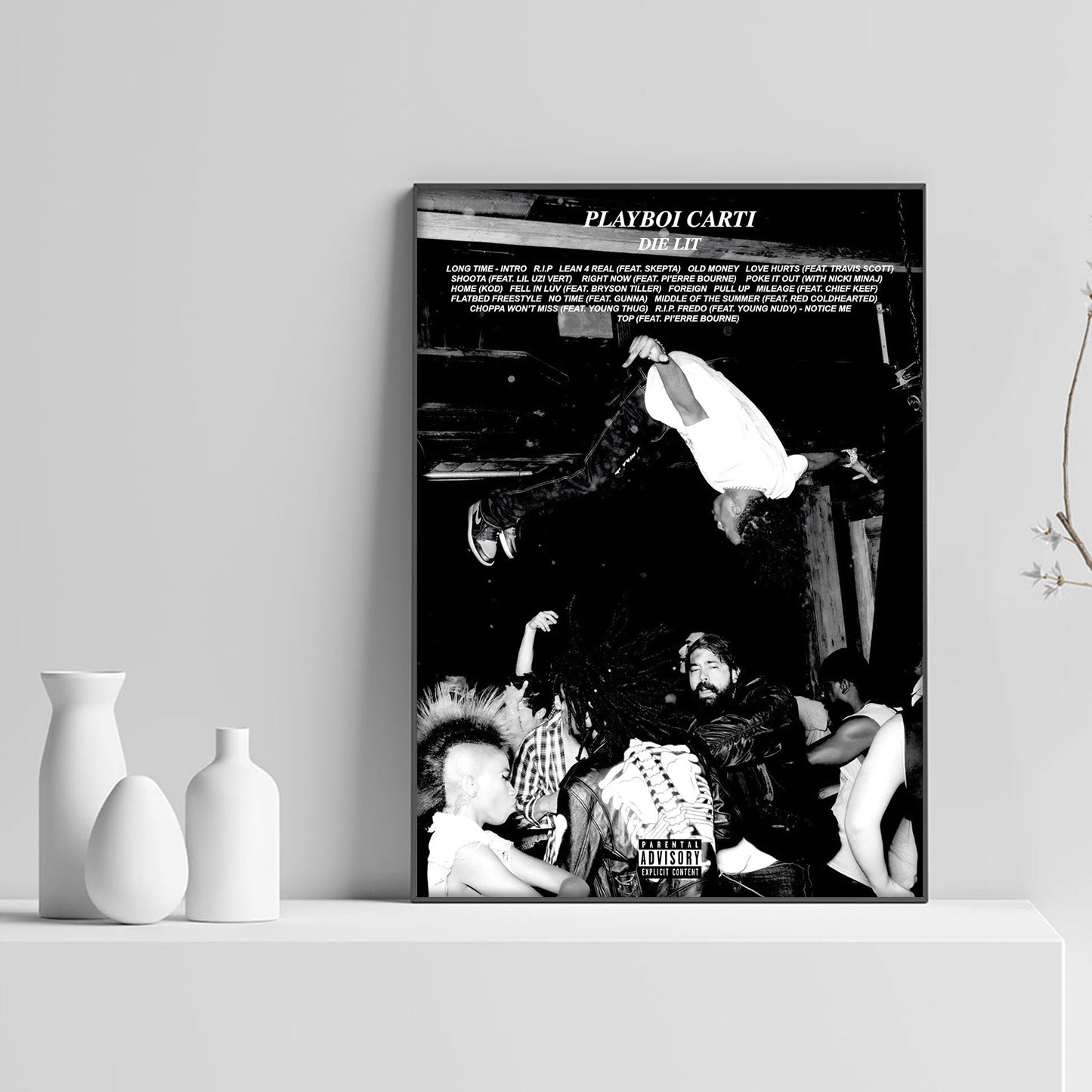 Playboi Carti DIE LIT Album Tracklist Poster - rsdesignstudio