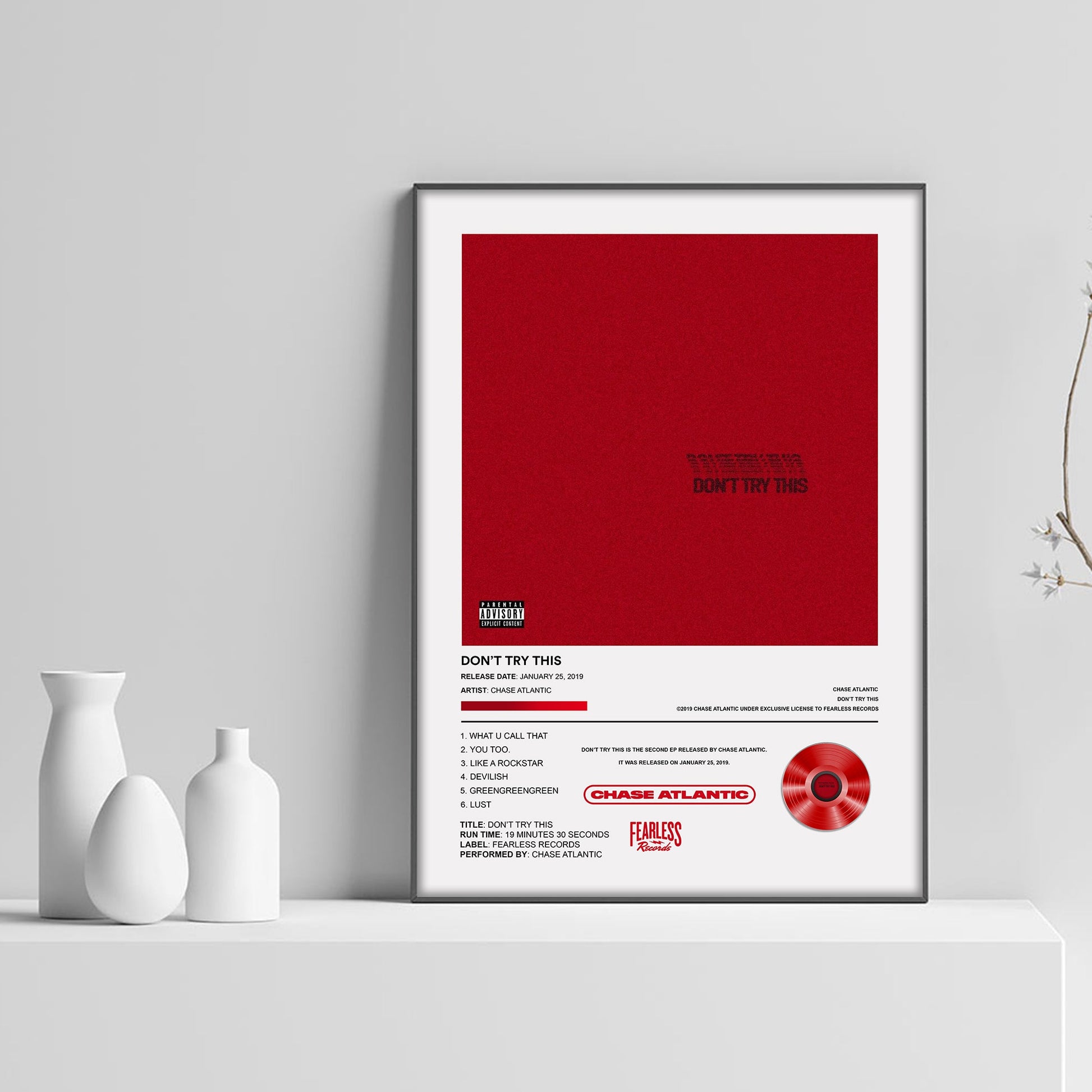 Chase Atlantic Don't Try This Album Poster - rsdesignstudio