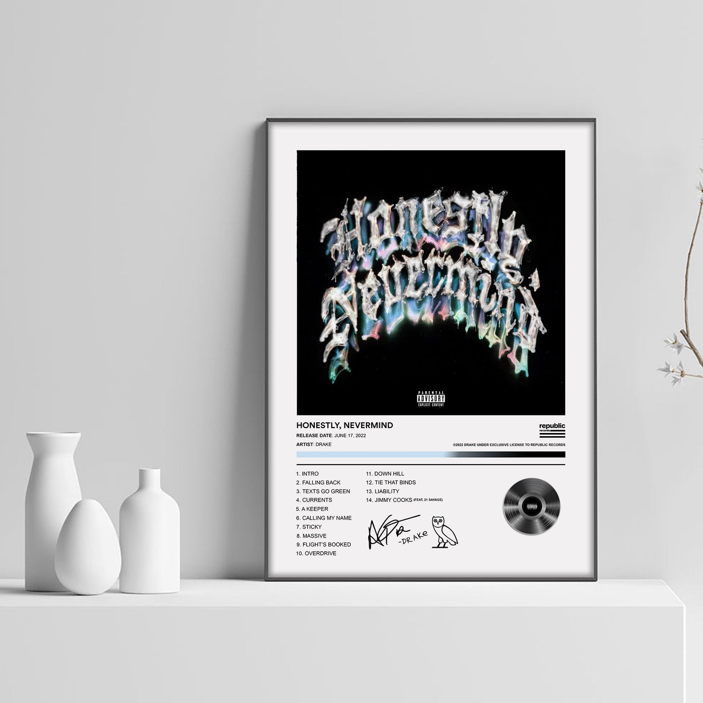 Drake Honestly, Nevermind Album Poster - rsdesignstudio