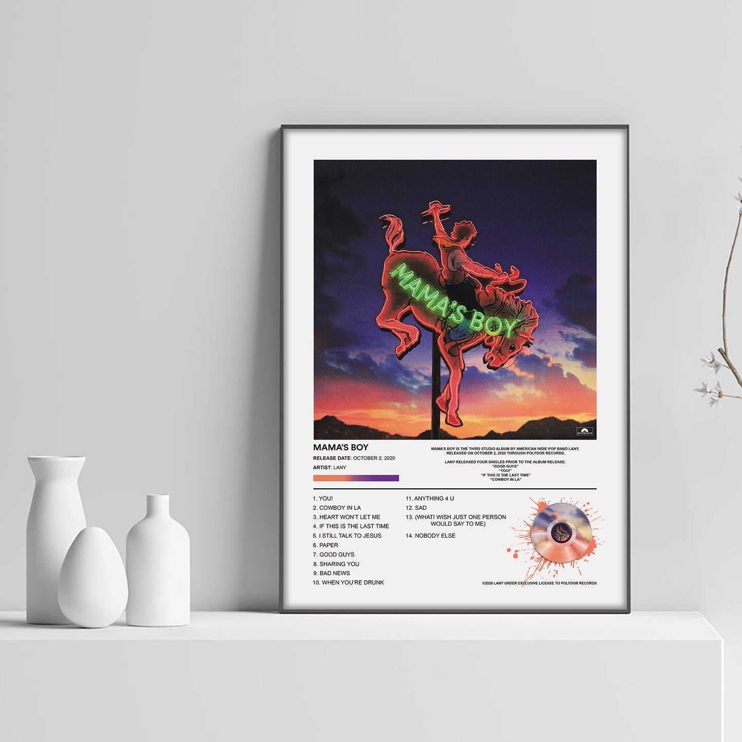 LANY Mama's Boy Album Poster - rsdesignstudio