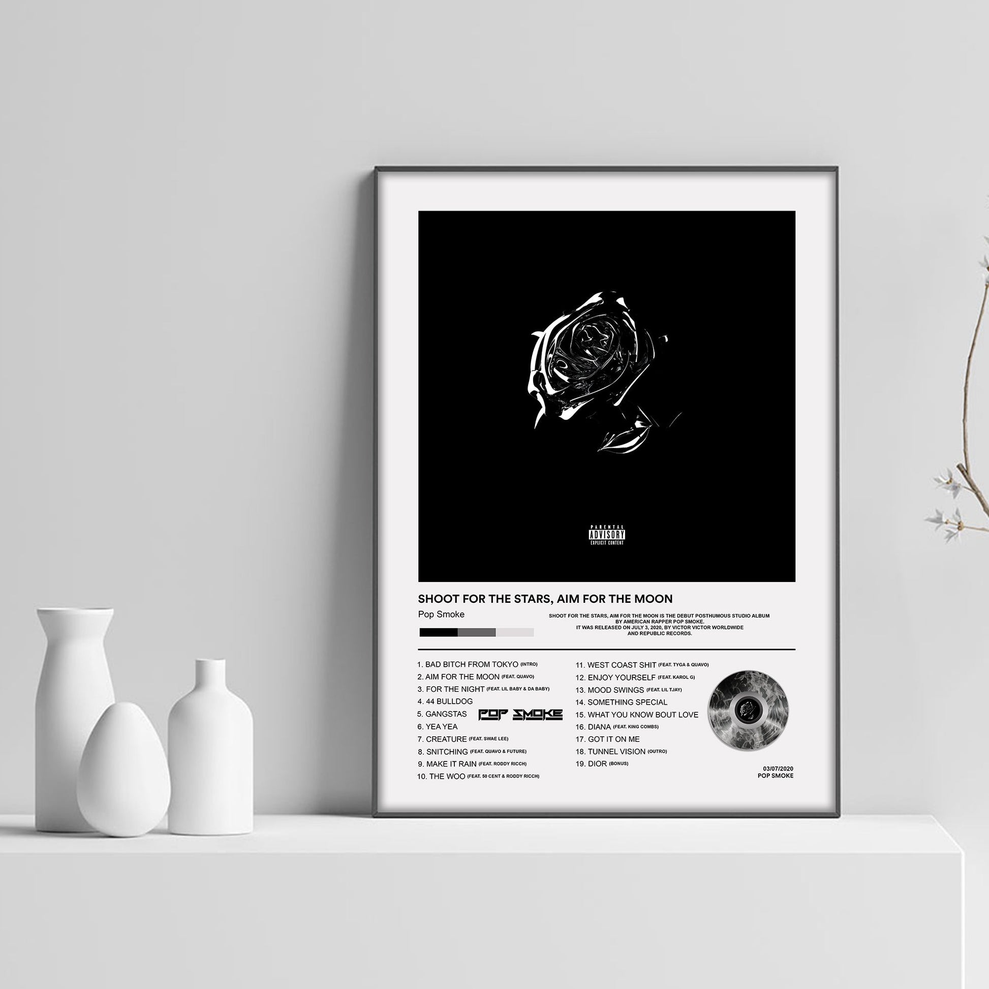 Pop Smoke Shoot For The Stars Album Poster - rsdesignstudio