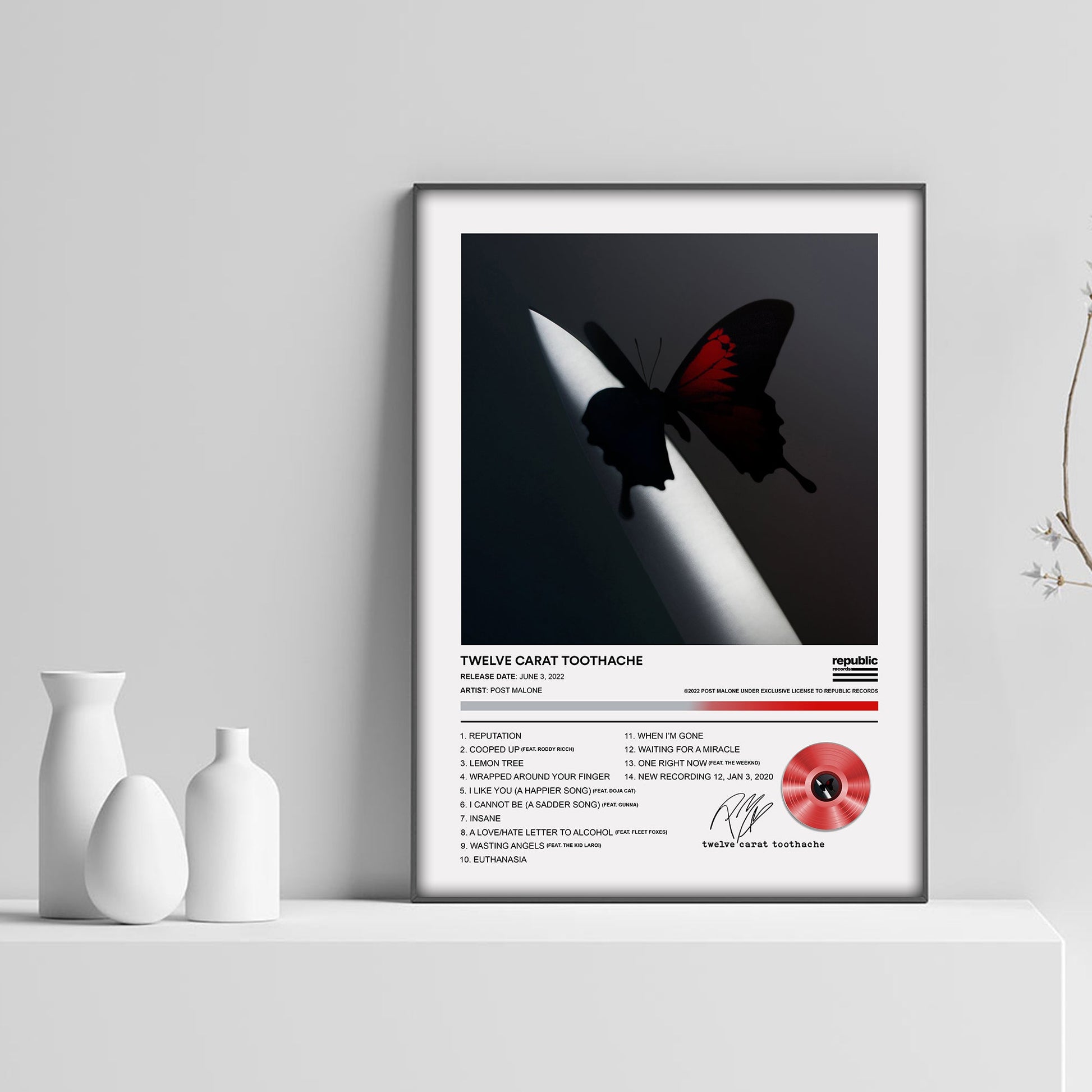 Post Malone Twelve Carat Toothache Album Poster - rsdesignstudio