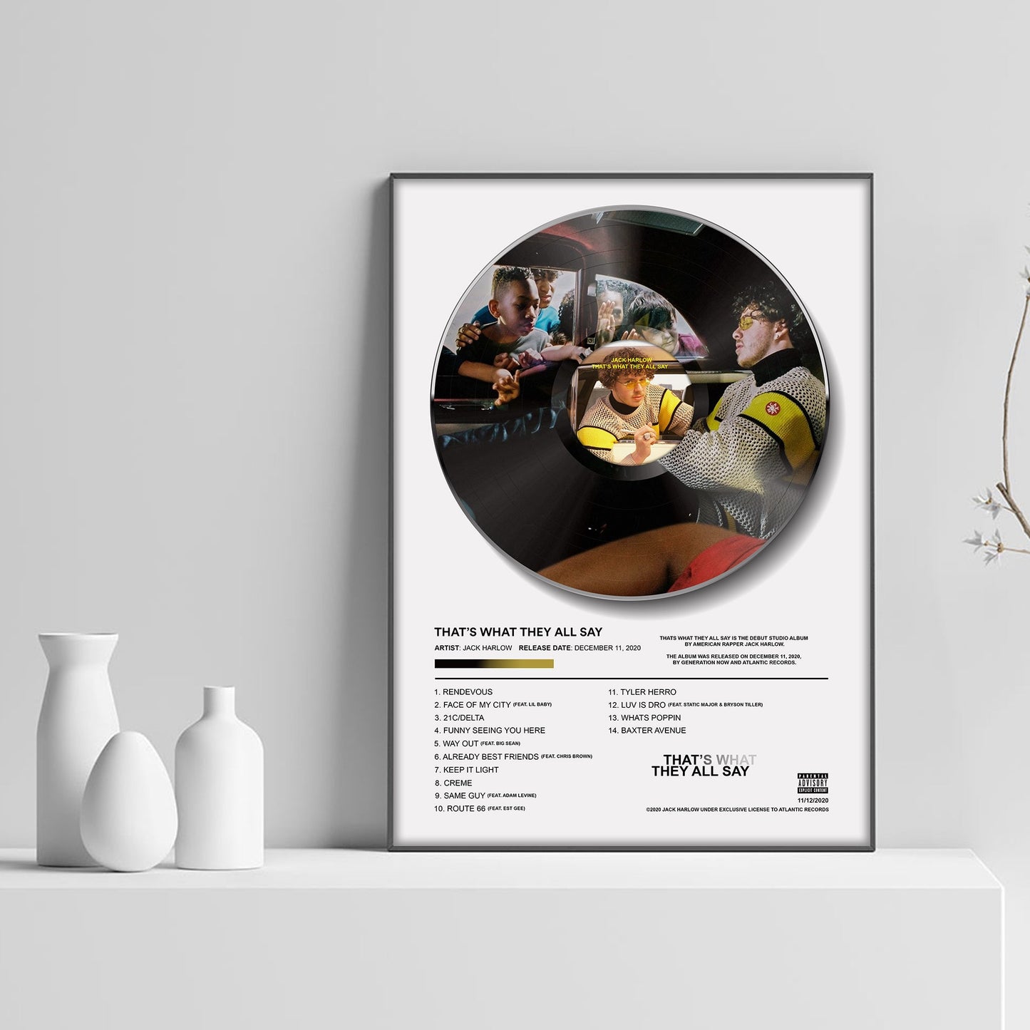 Jack Harlow That's What They All Say Vinyl Poster - rsdesignstudio