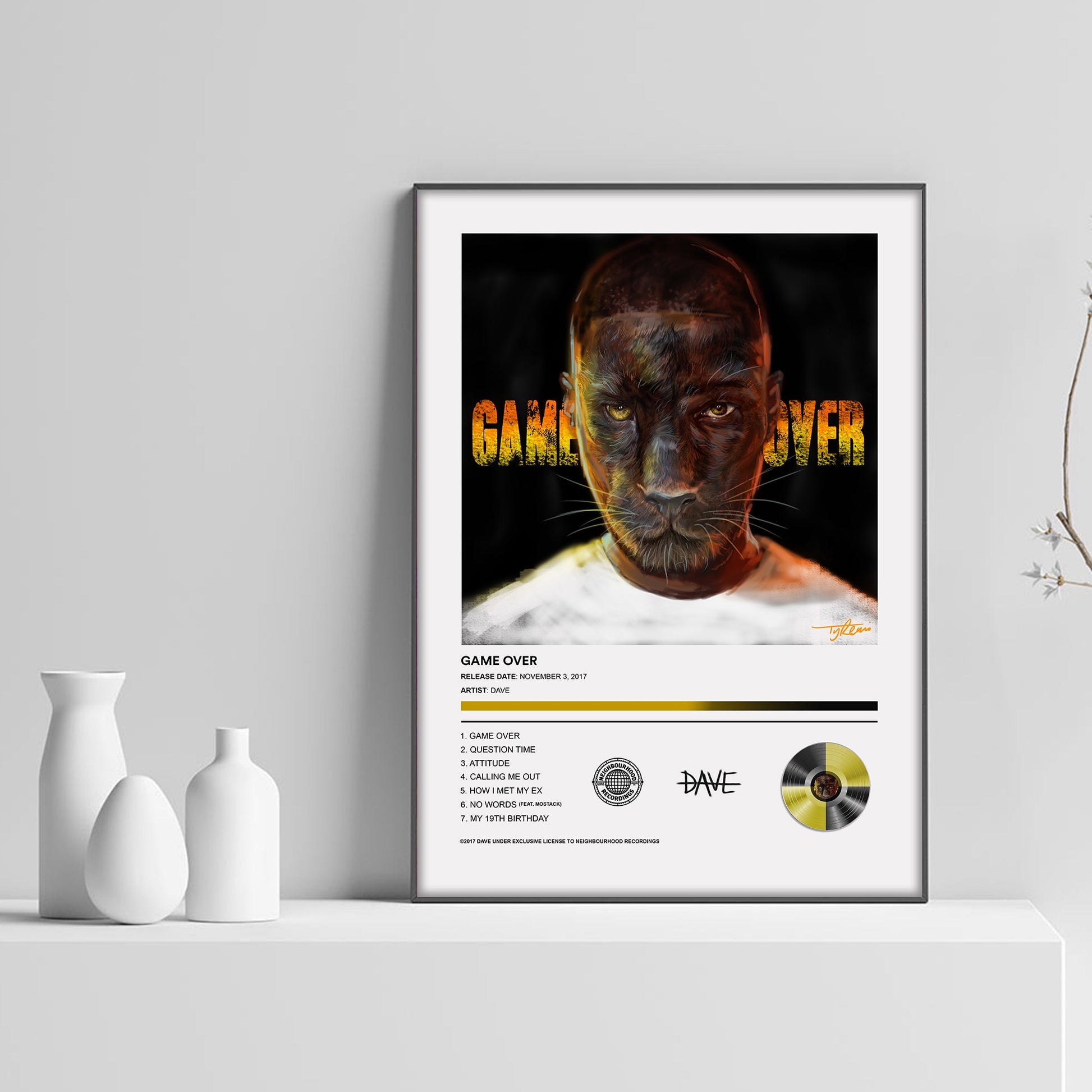 DAVE Game Over Album Poster - rsdesignstudio