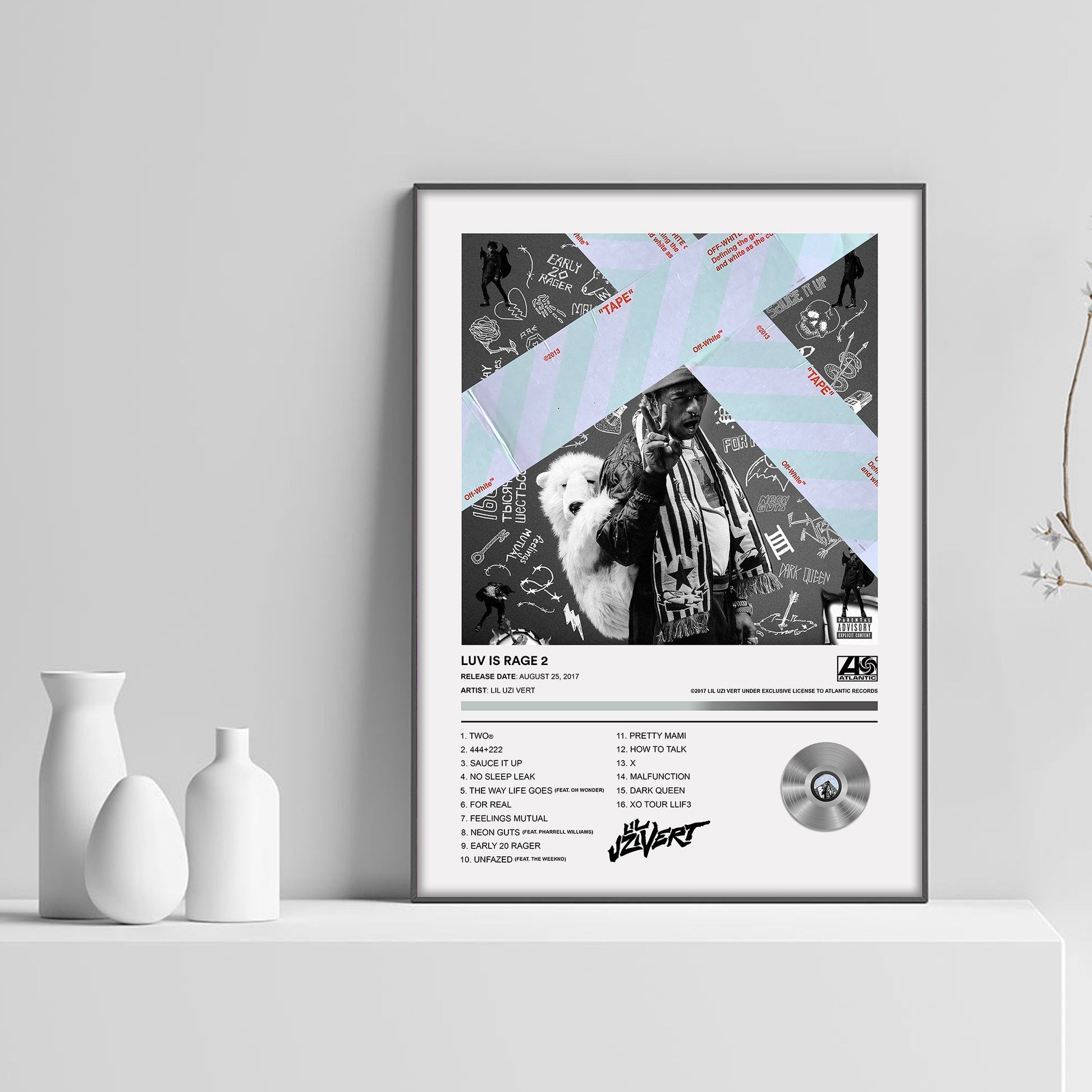 Lil Uzi Vert Luv Is Rage 2 Album Poster - rsdesignstudio