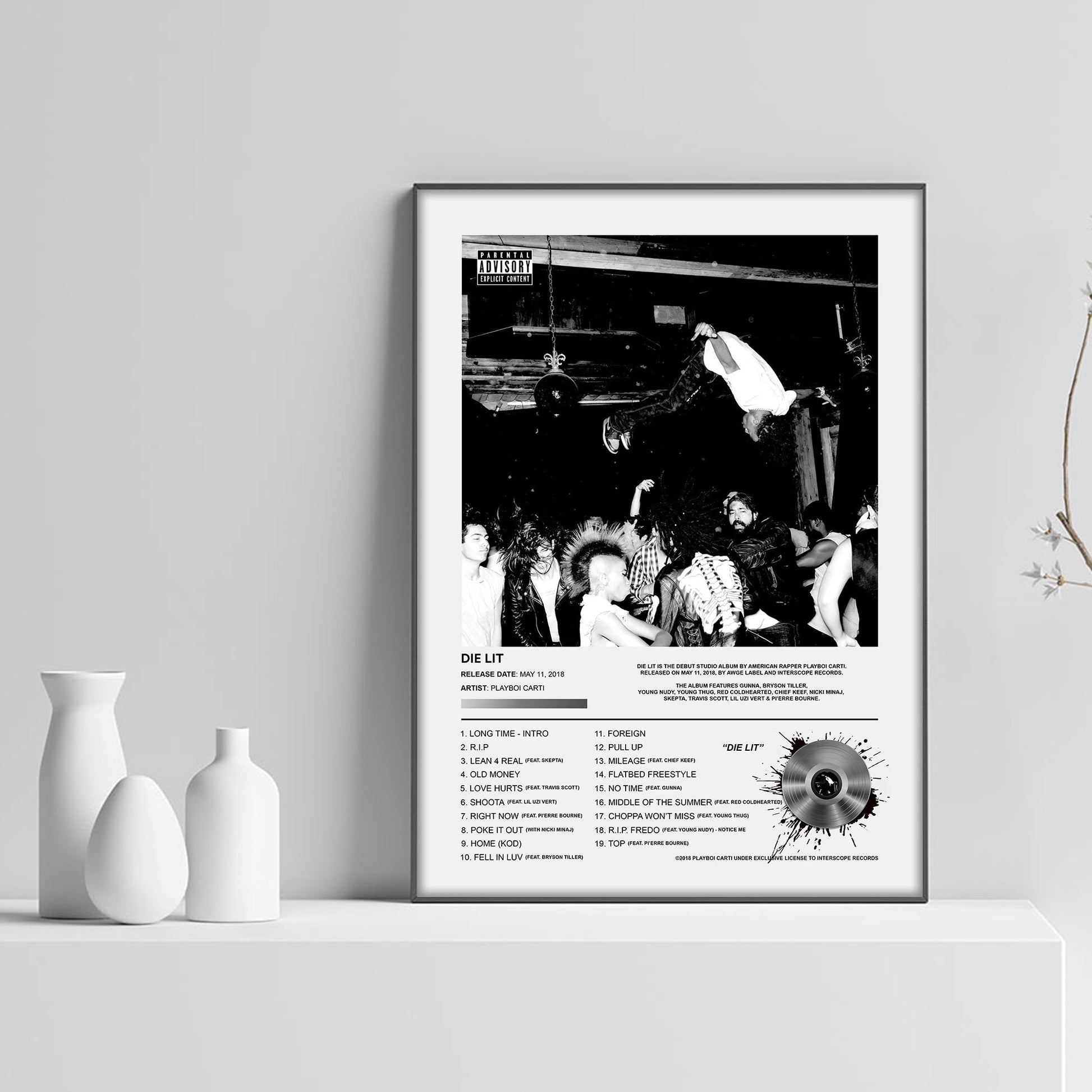 Playboi Carti DIE LIT Album Poster - rsdesignstudio