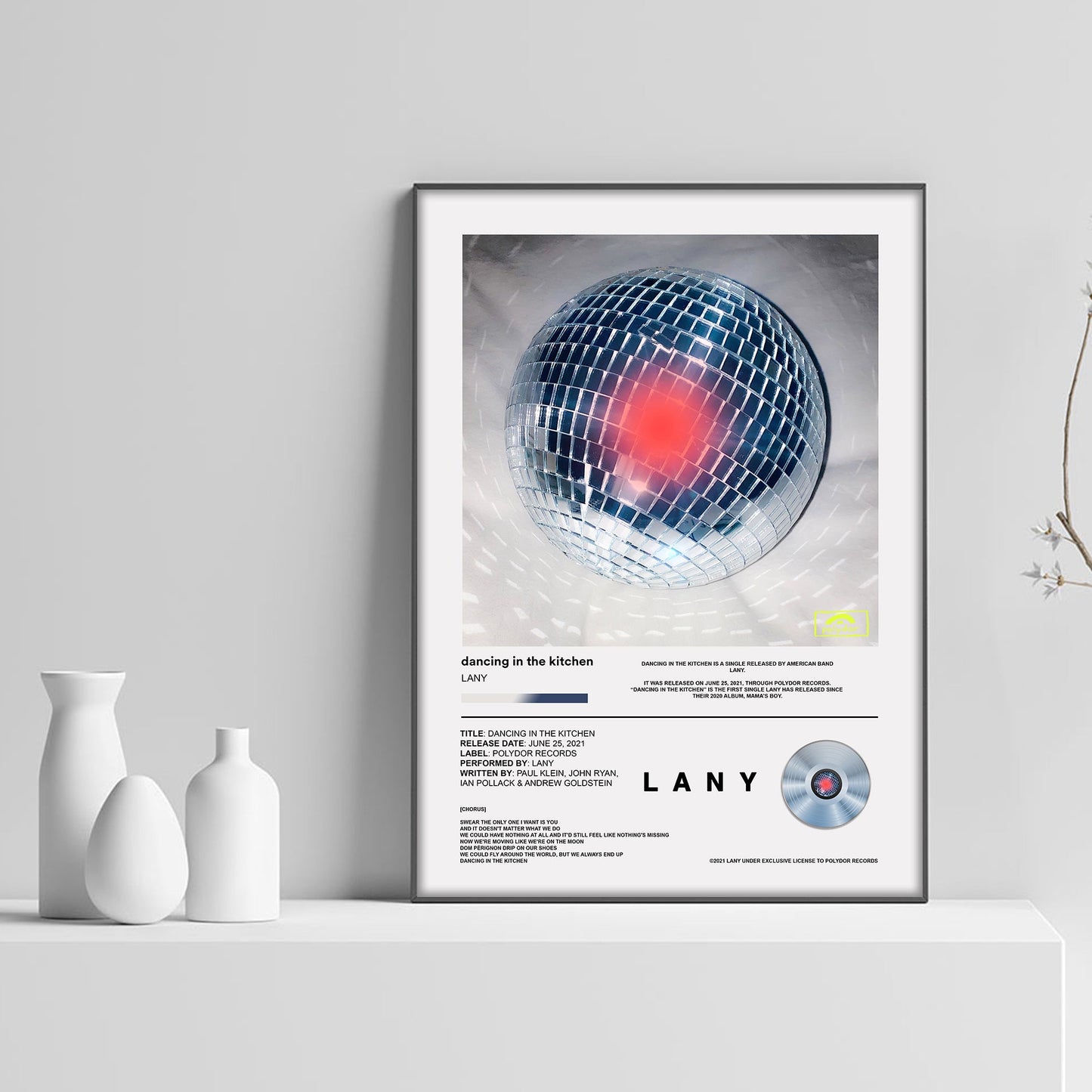 LANY Dancing In The Kitchen Song Poster - rsdesignstudio