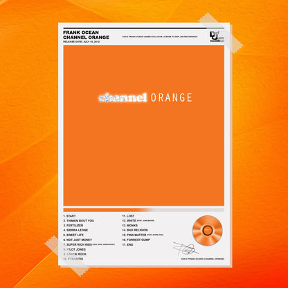 Frank Ocean Channel Orange Album Poster - rsdesignstudio