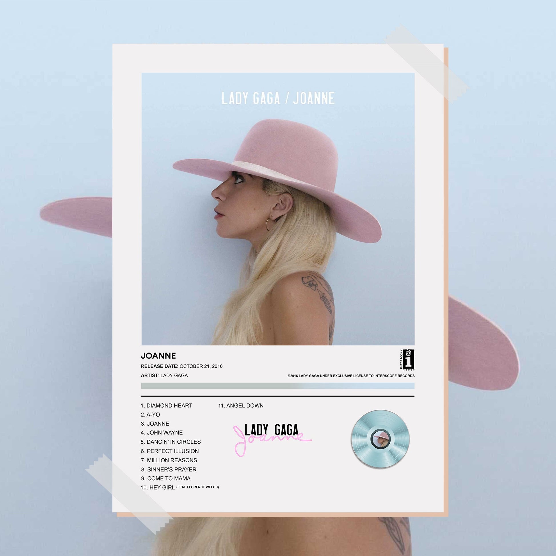 Lady Gaga Joanne Album Poster - rsdesignstudio