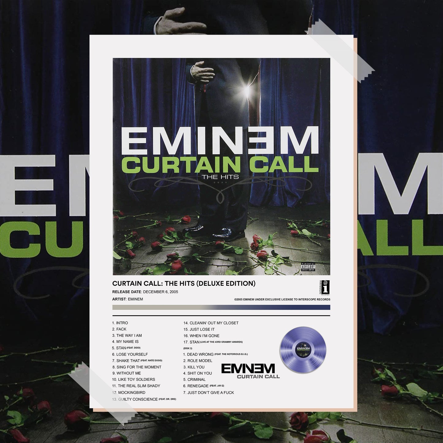 Eminem Curtain Call: The Hits (Deluxe Edition) Album Poster