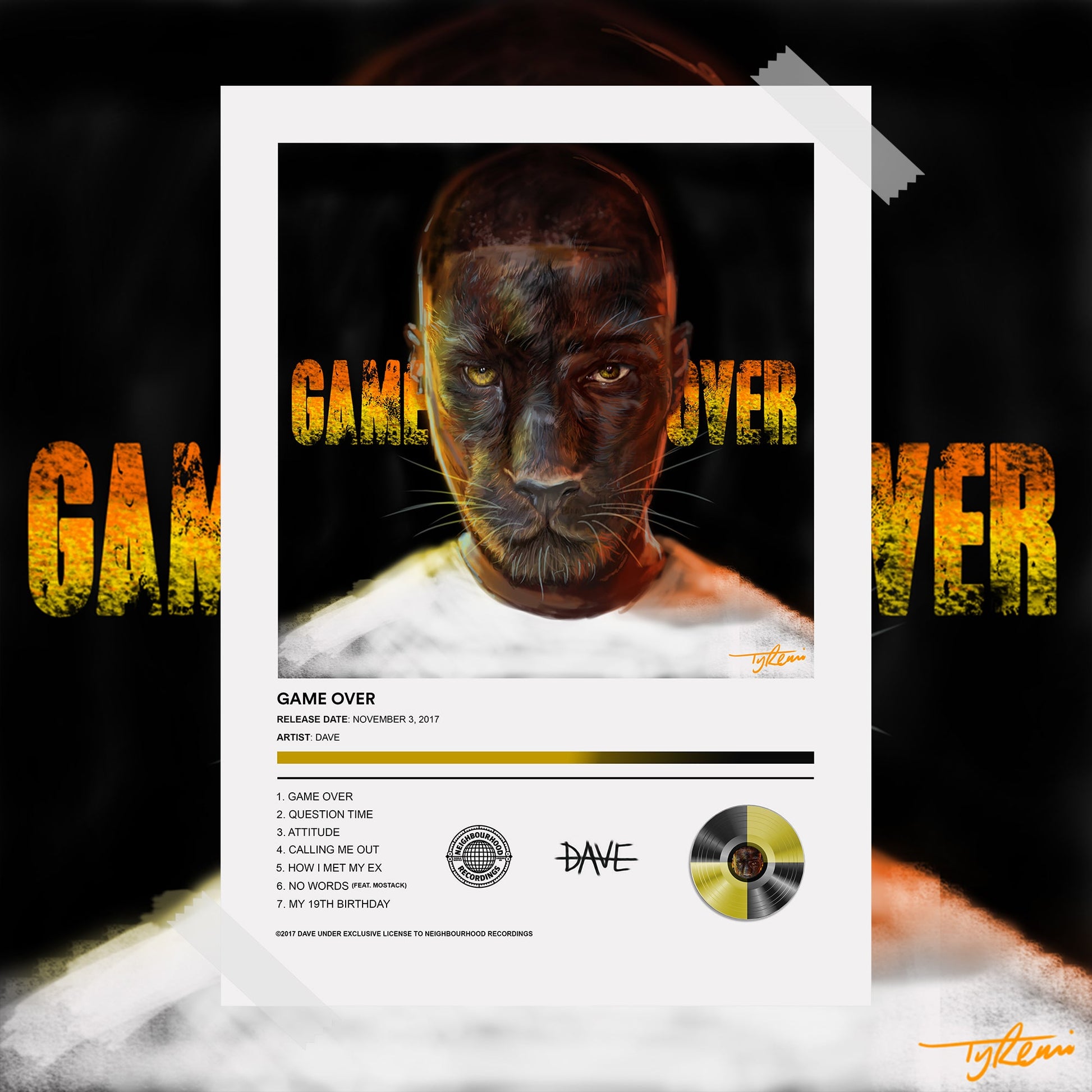 DAVE Game Over Album Poster - rsdesignstudio