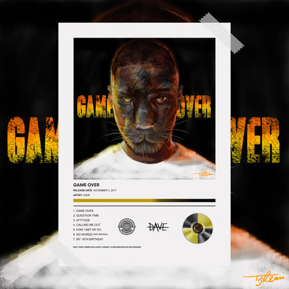 DAVE Game Over Album Poster - rsdesignstudio