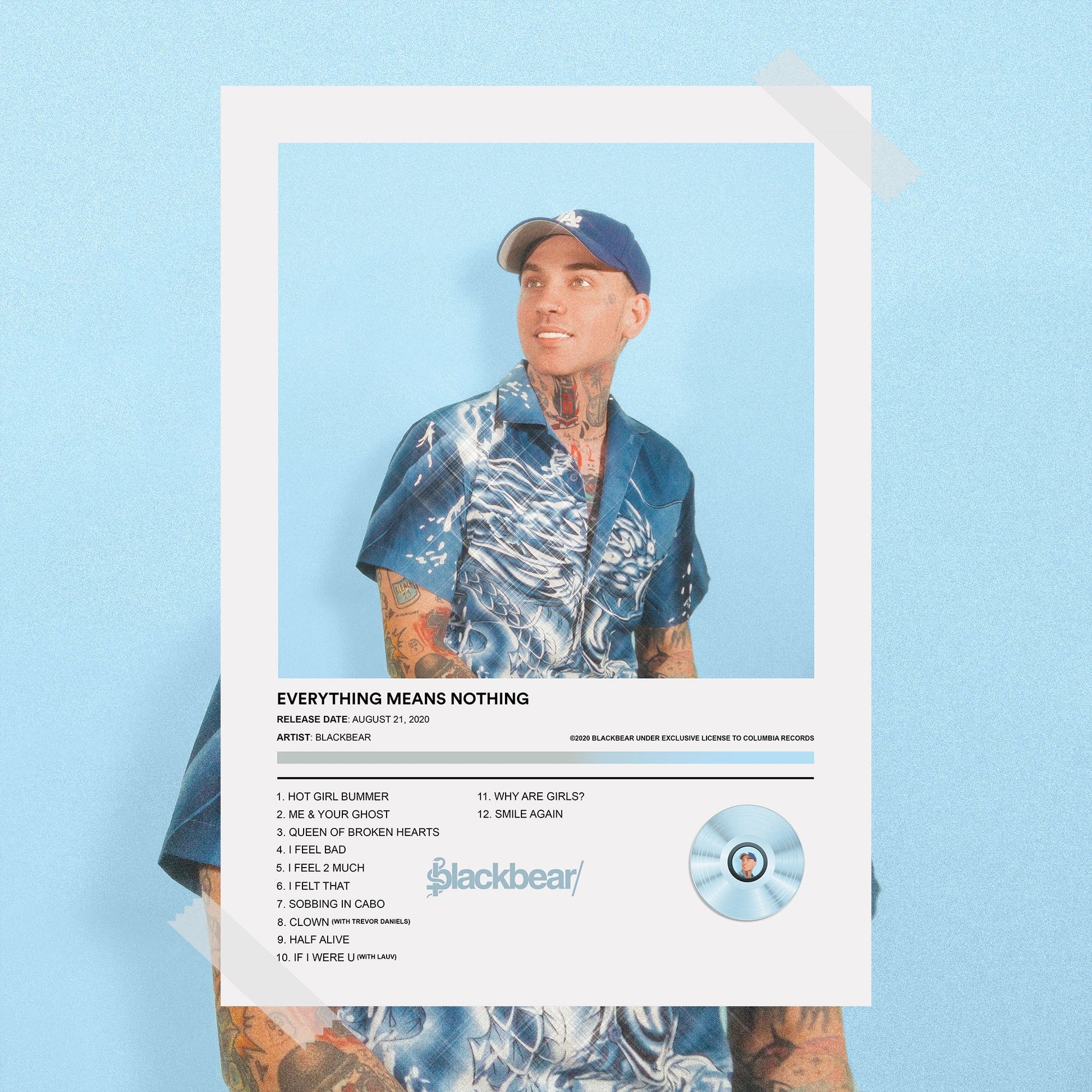 Blackbear Everything Means Nothing Album Poster - rsdesignstudio