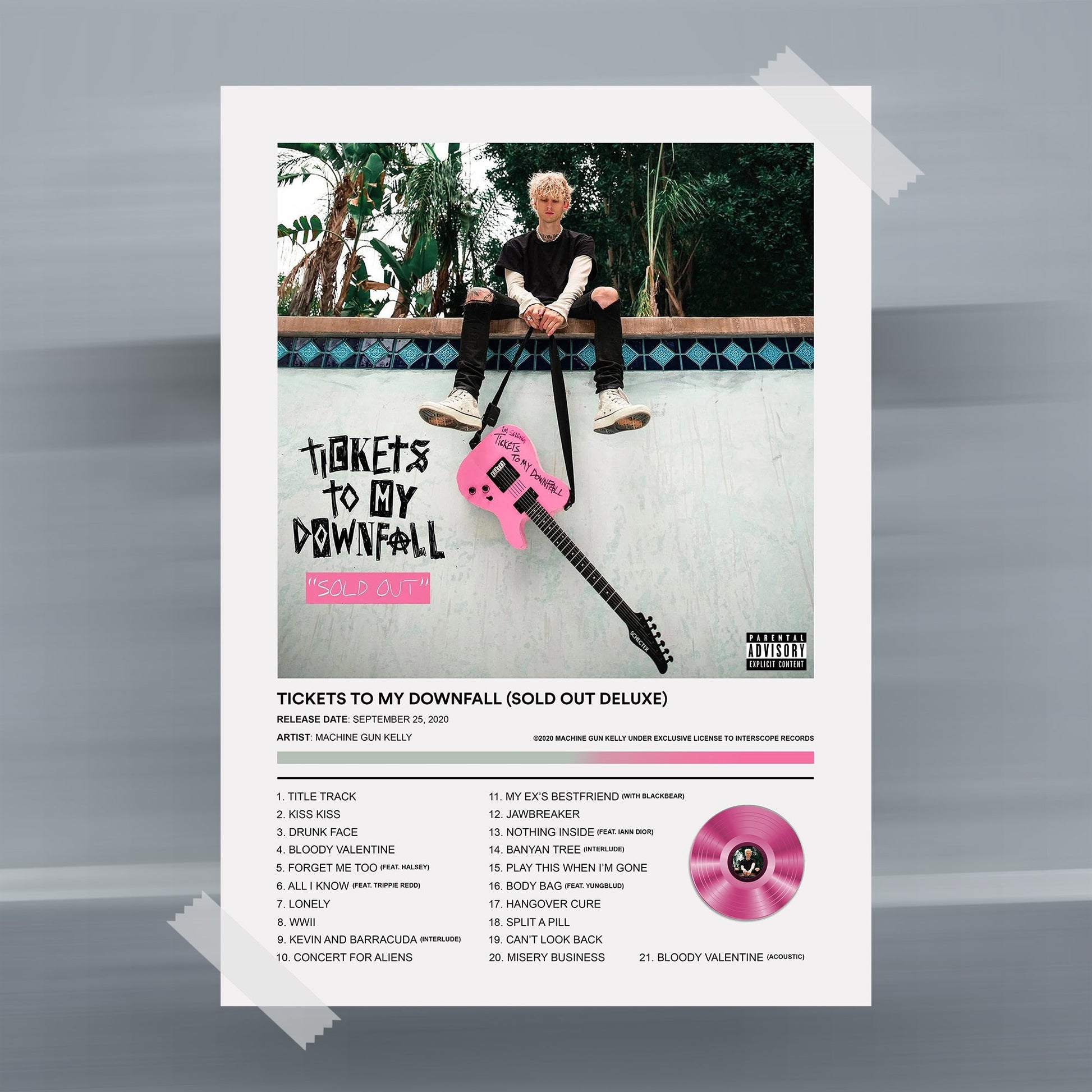 Machine Gun Kelly Tickets To My Downfall (SOLD OUT DELUXE) Poster - rsdesignstudio