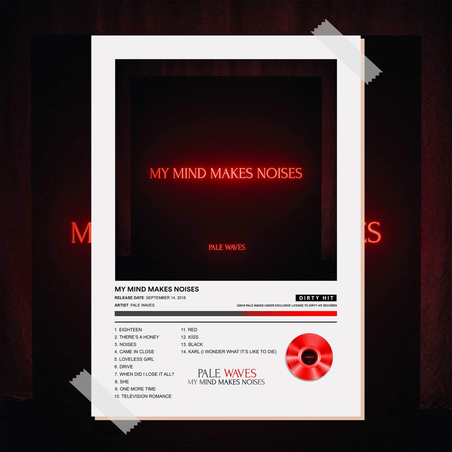 Pale Waves My Mind Makes Noises Album Poster - rsdesignstudio