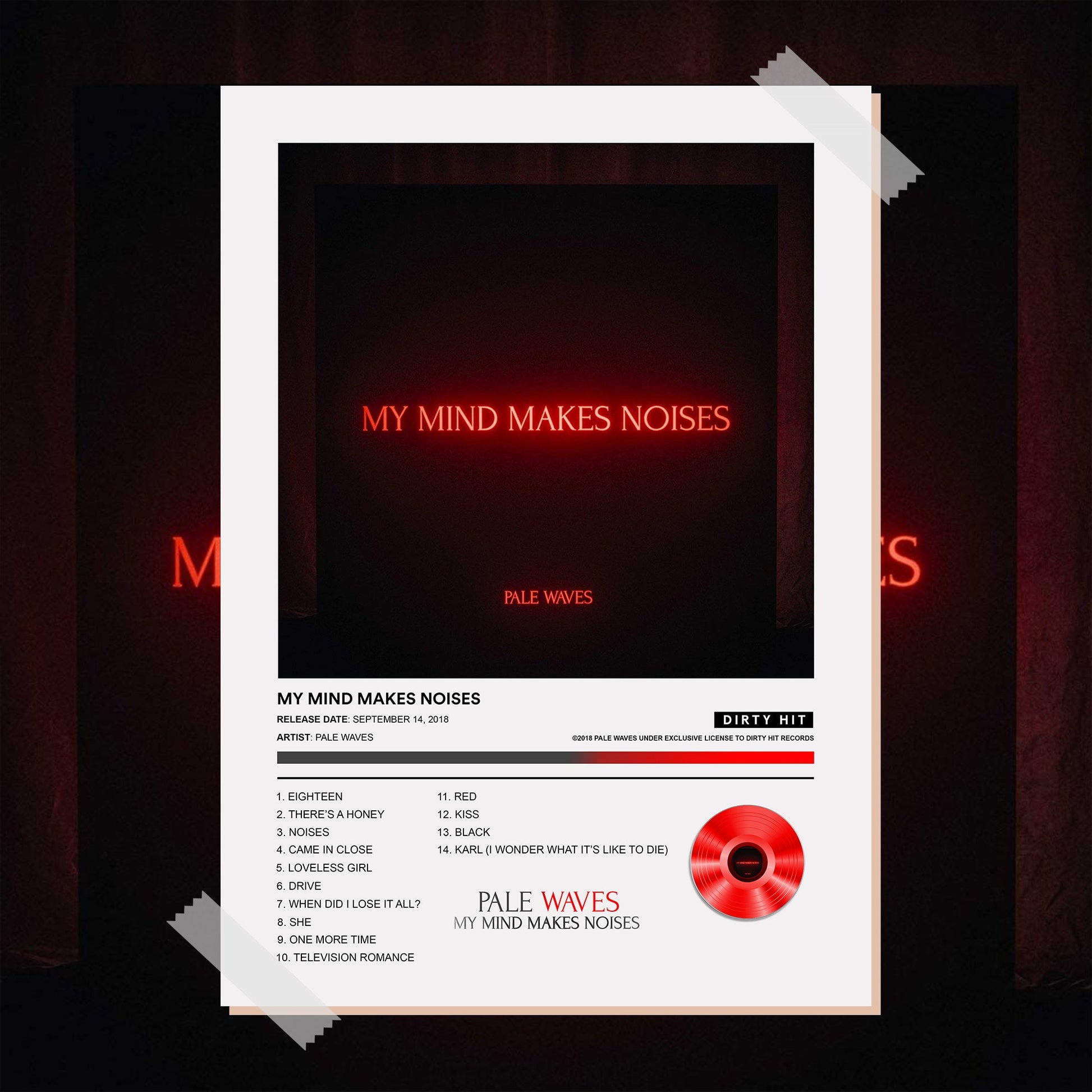 Pale Waves My Mind Makes Noises Album Poster - rsdesignstudio