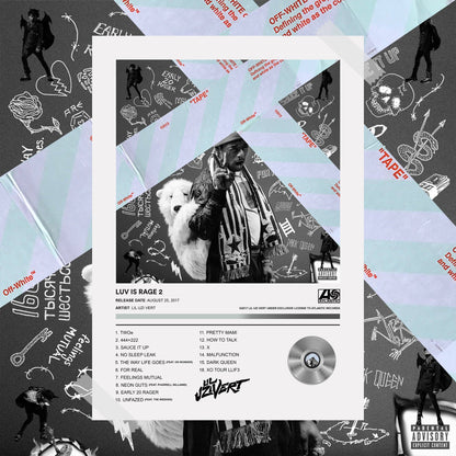 Lil Uzi Vert Luv Is Rage 2 Album Poster - rsdesignstudio
