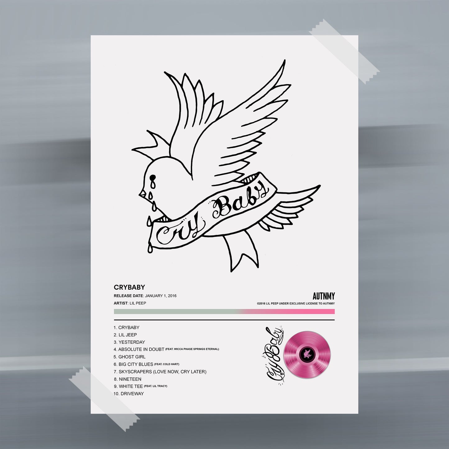 Lil Peep Crybaby Album Poster - rsdesignstudio