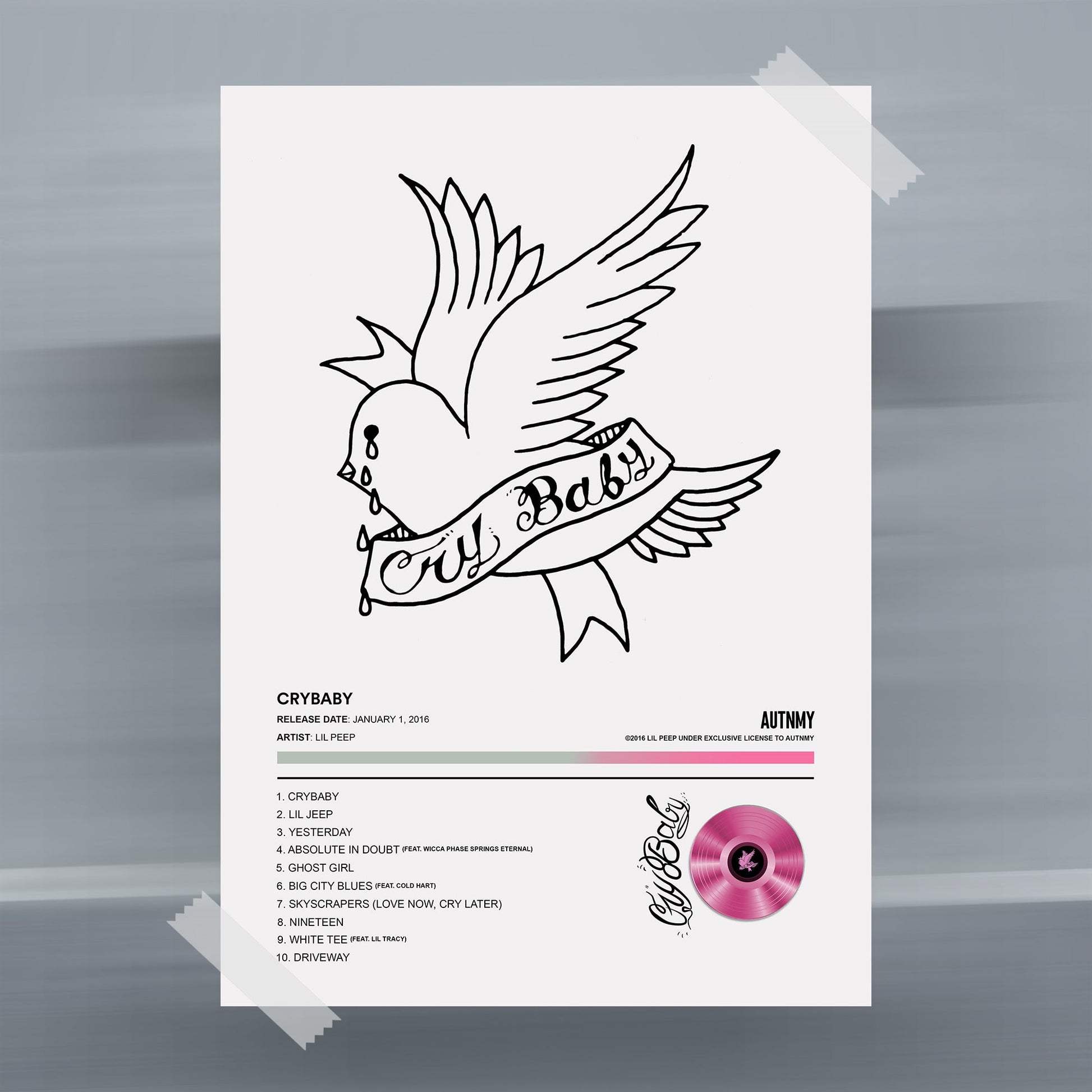Lil Peep Crybaby Album Poster - rsdesignstudio