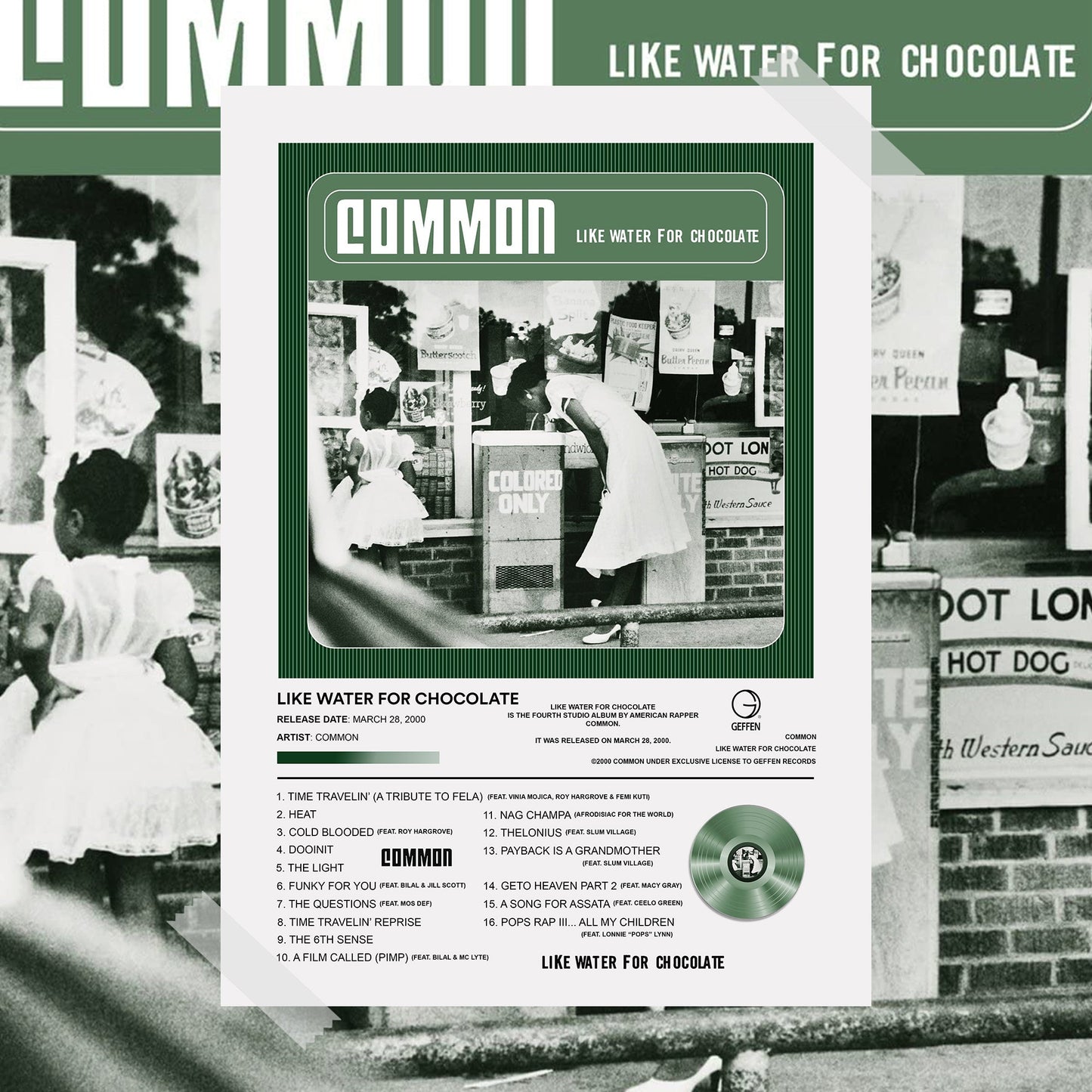 Common Like Water For Chocolate Album Poster - rsdesignstudio