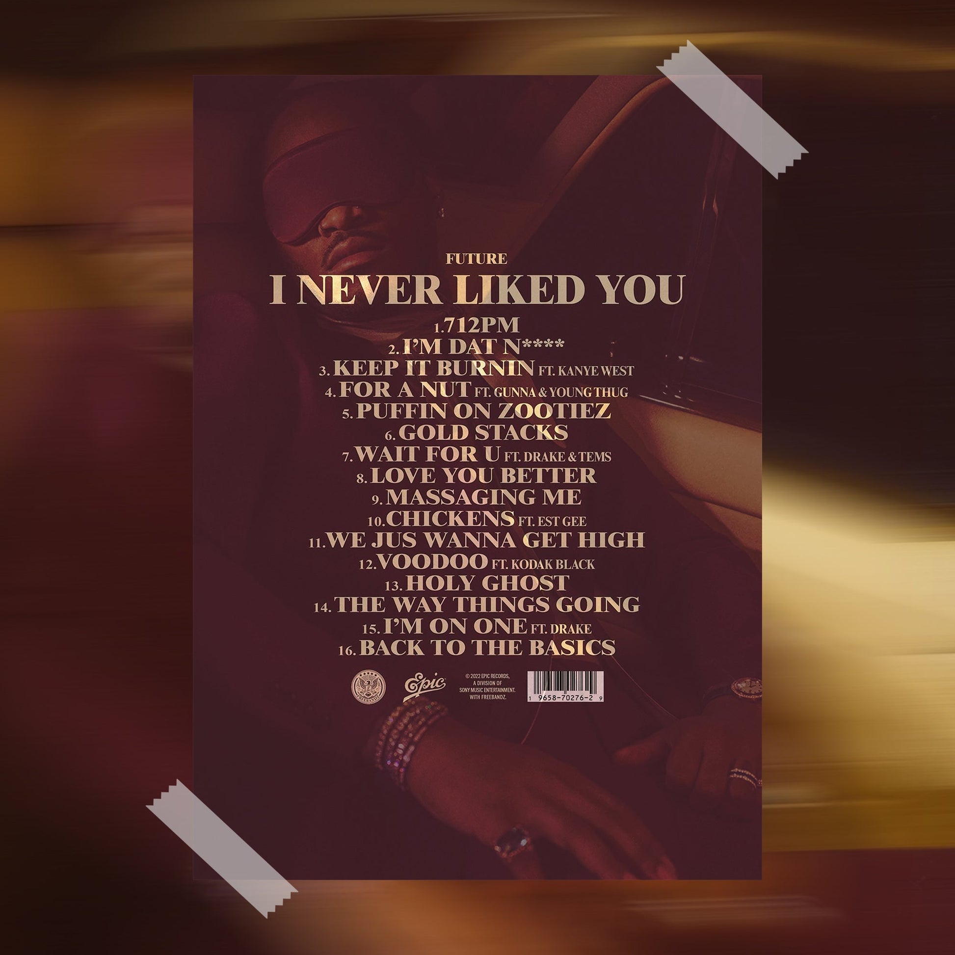 Future I NEVER LIKED YOU Tracklist Poster - rsdesignstudio
