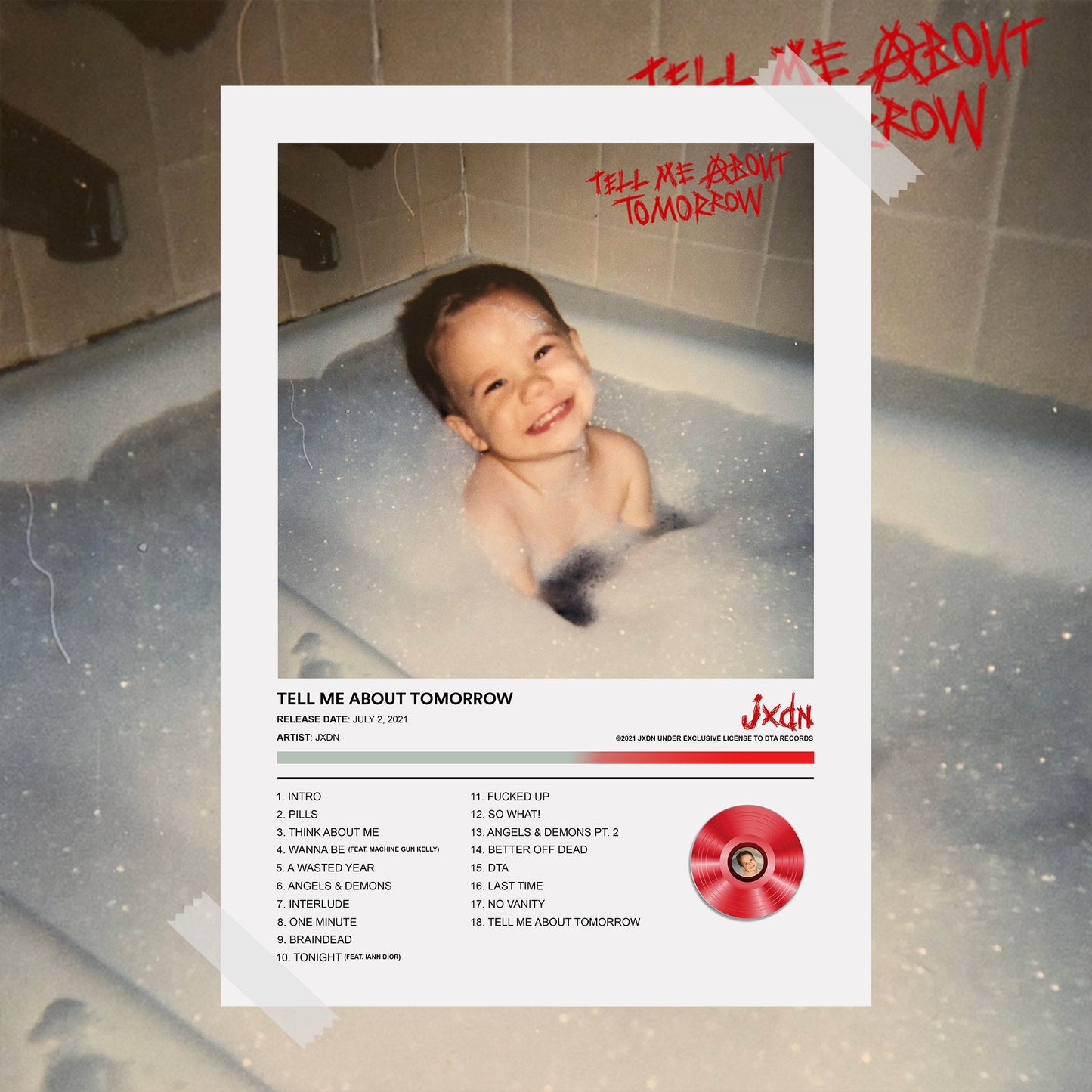 Jxdn Tell Me About Tomorrow Album Poster - rsdesignstudio