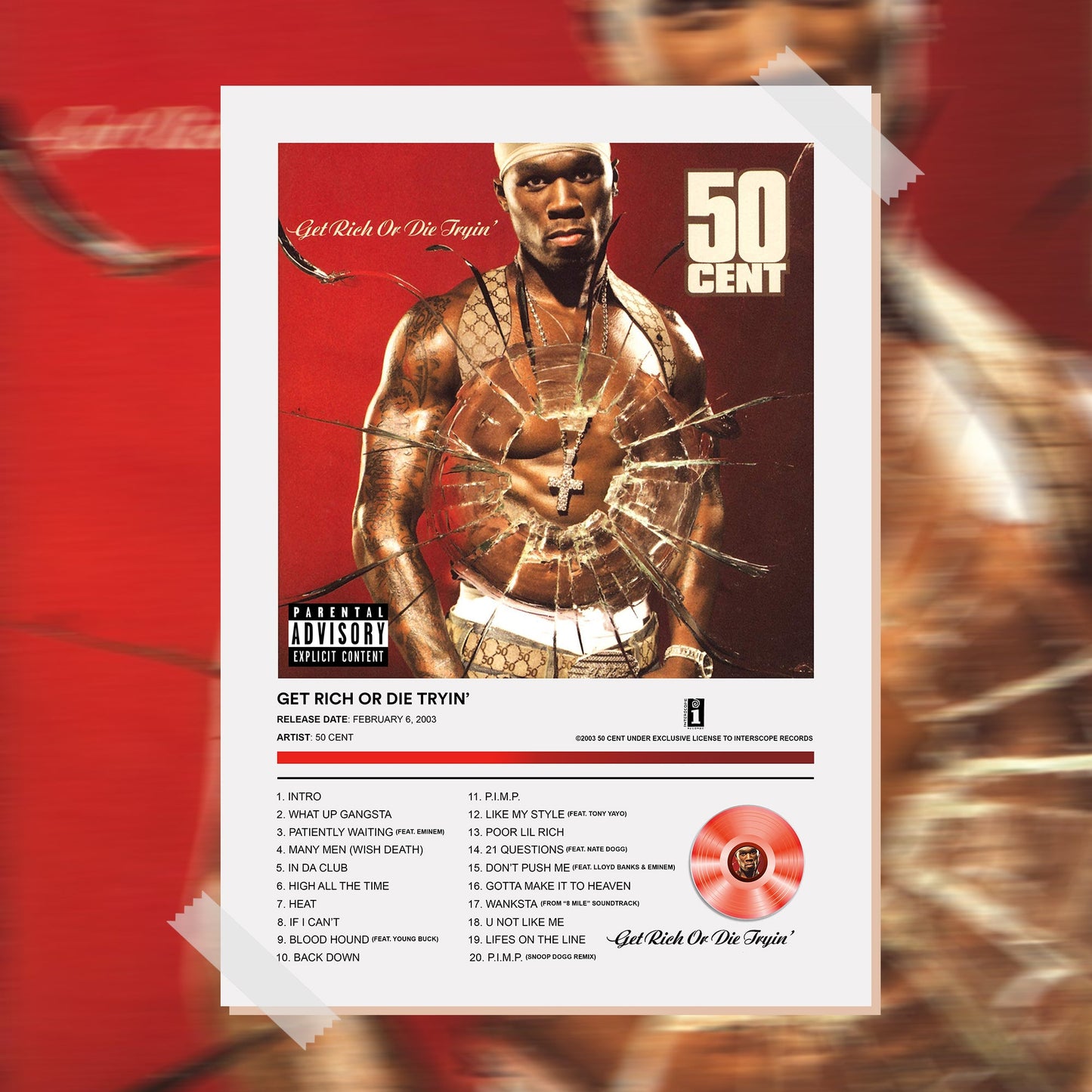 50 Cent Get Rich Or Die Tryin' Album Poster