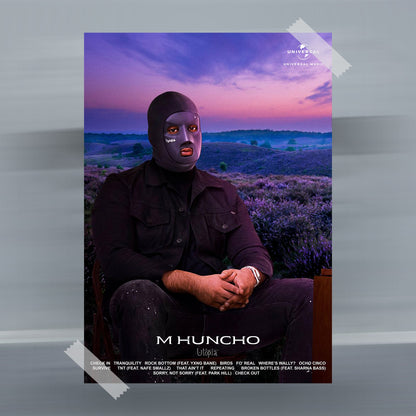 M Huncho Utopia Album Tracklist Poster - rsdesignstudio