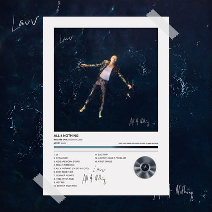 Lauv All 4 Nothing Album Poster - rsdesignstudio