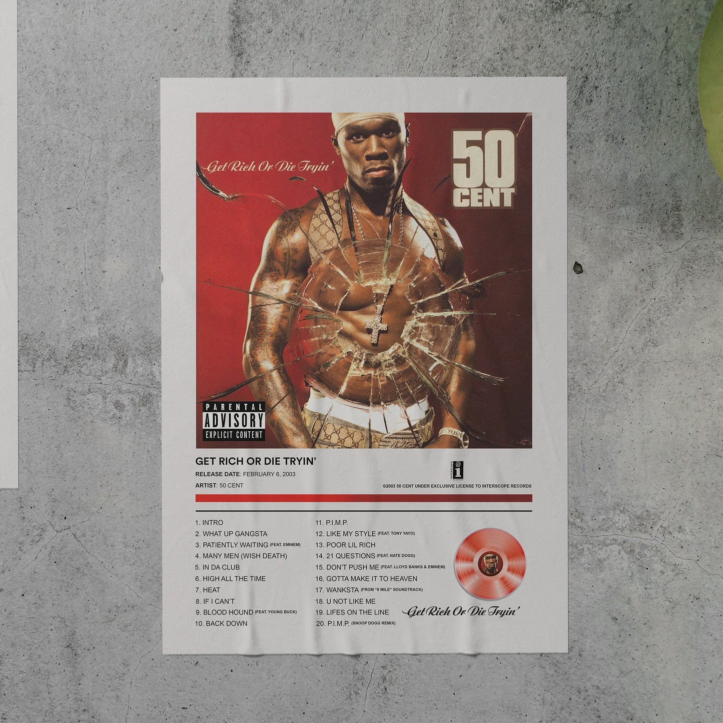 50 Cent Get Rich Or Die Tryin' Album Poster