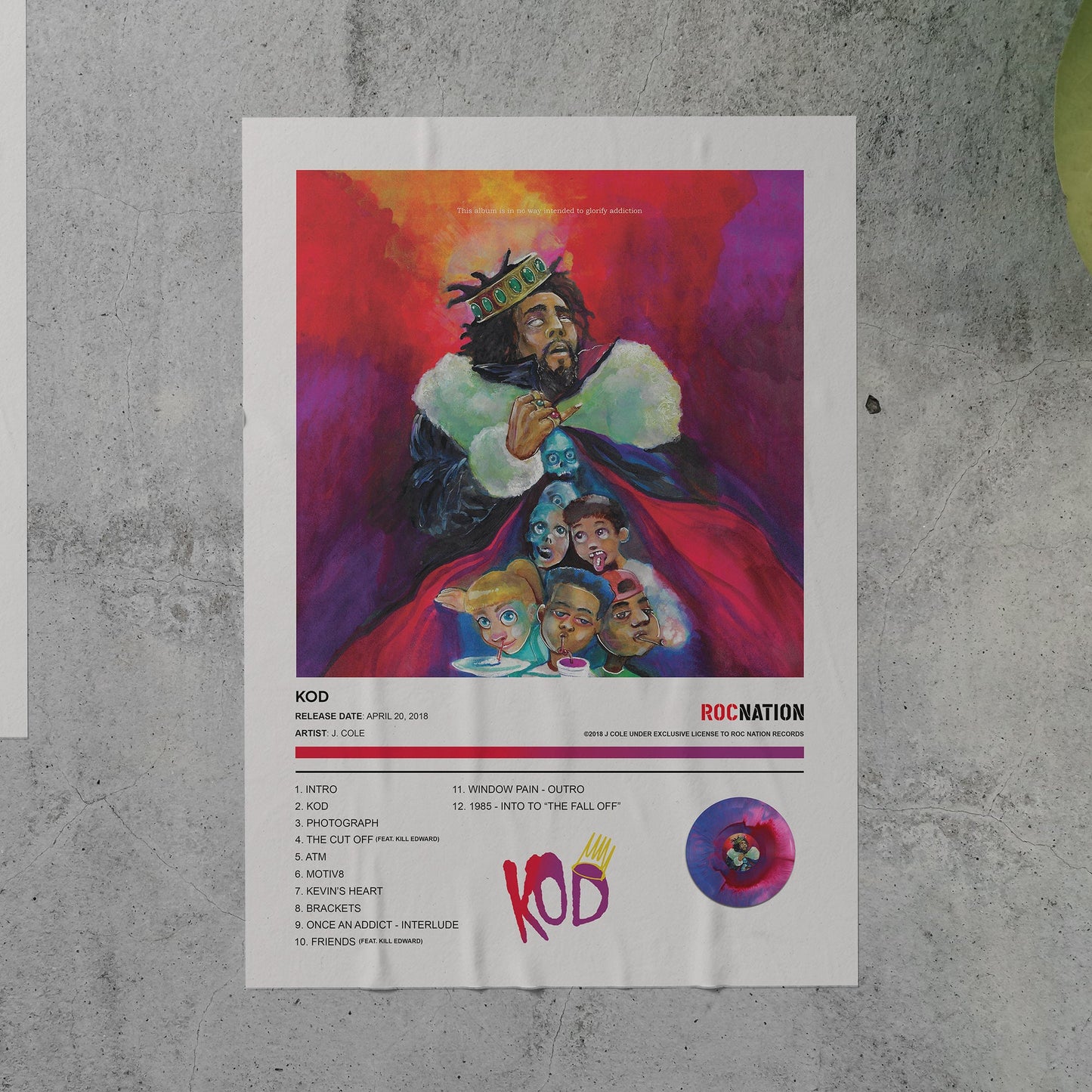 J. Cole KOD Album Poster