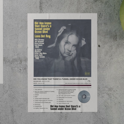 Lana Del Rey DID YOU KNOW THAT THERE'S A TUNNEL UNDER OCEAN BLVD Album Poster