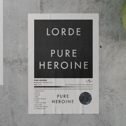 Lorde PURE HEROINE Album Poster