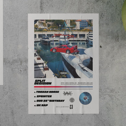 DAVE & Central Cee SPLIT DECISION Album Poster