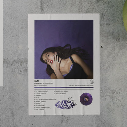 Olivia Rodrigo GUTS Album Poster