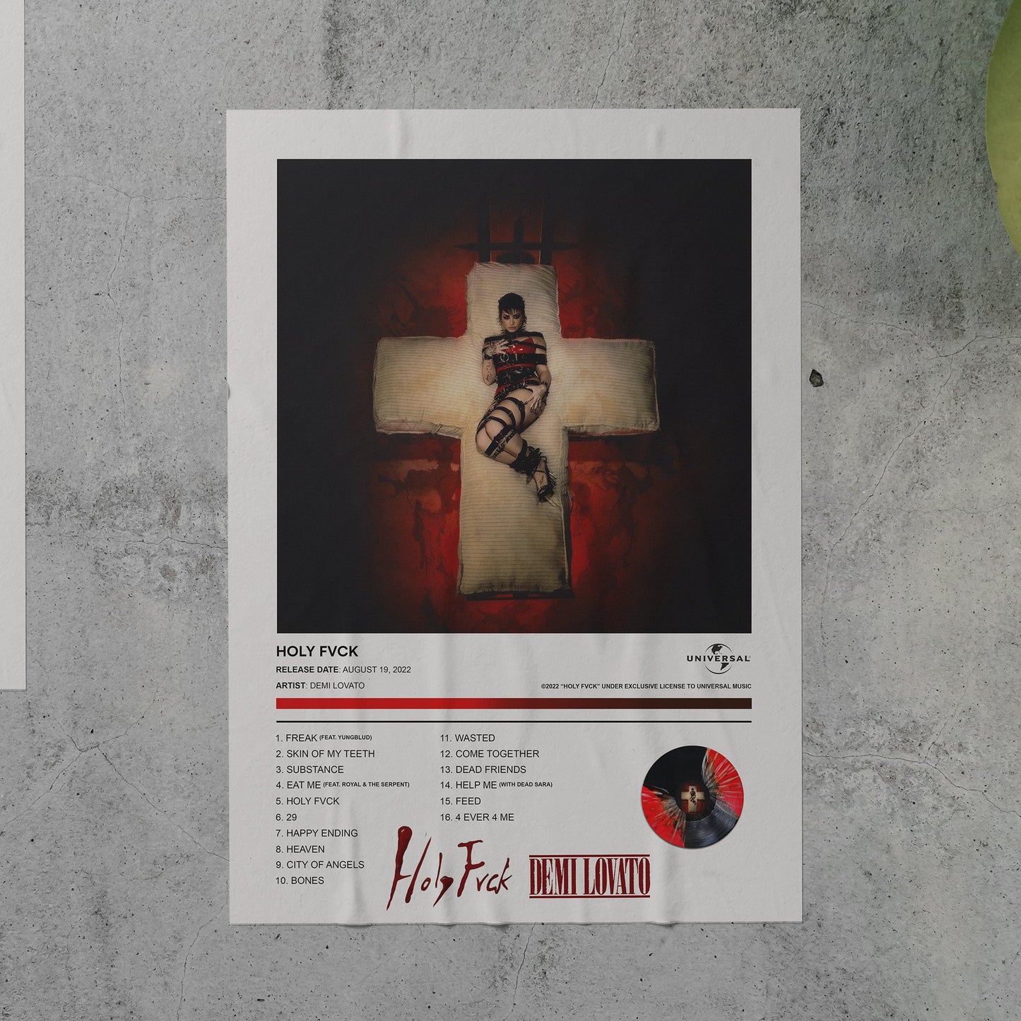 Demi Lovato HOLY FVCK Album Poster