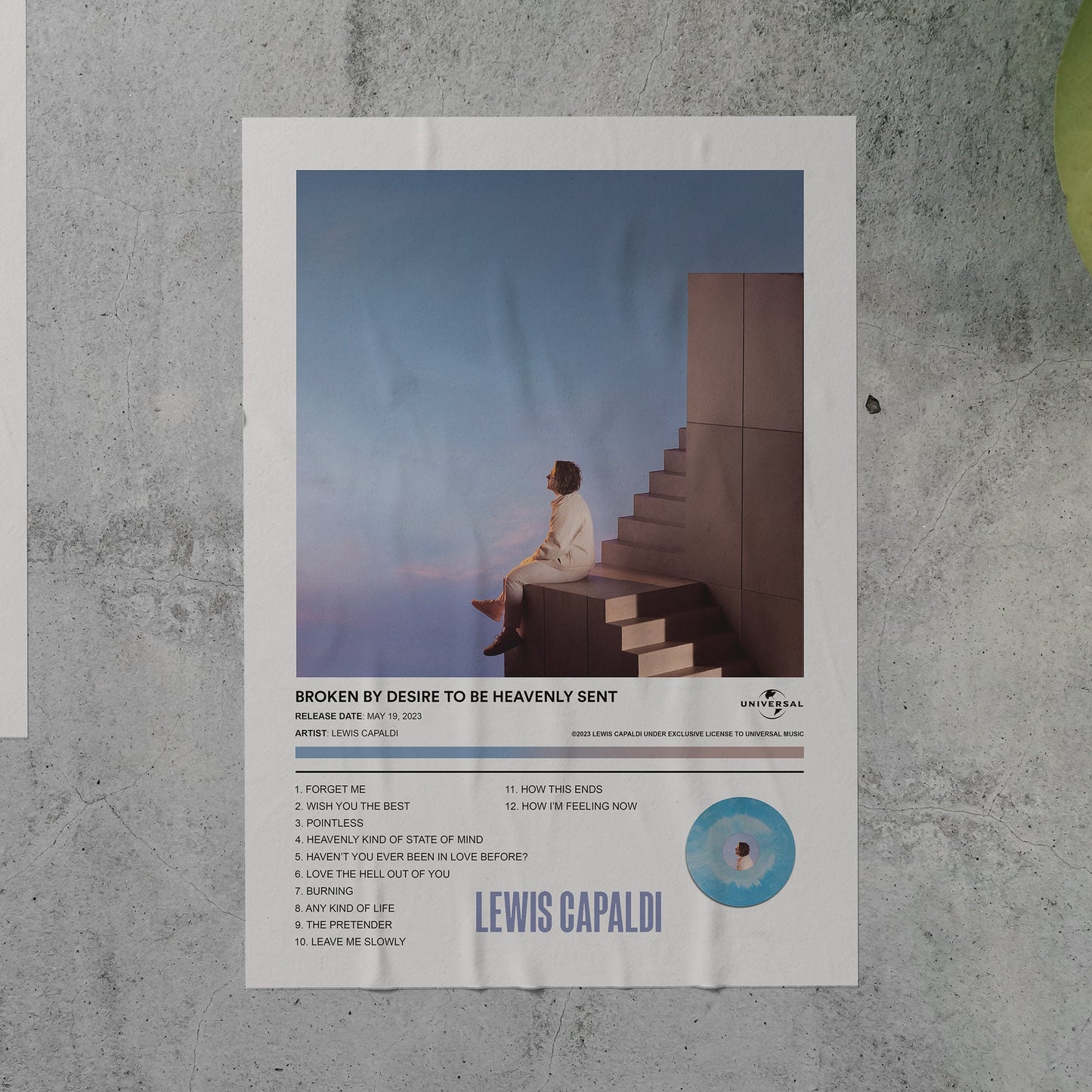 Lewis Capaldi BROKEN BY DESIRE TO BE HEAVENLY SENT Album Poster